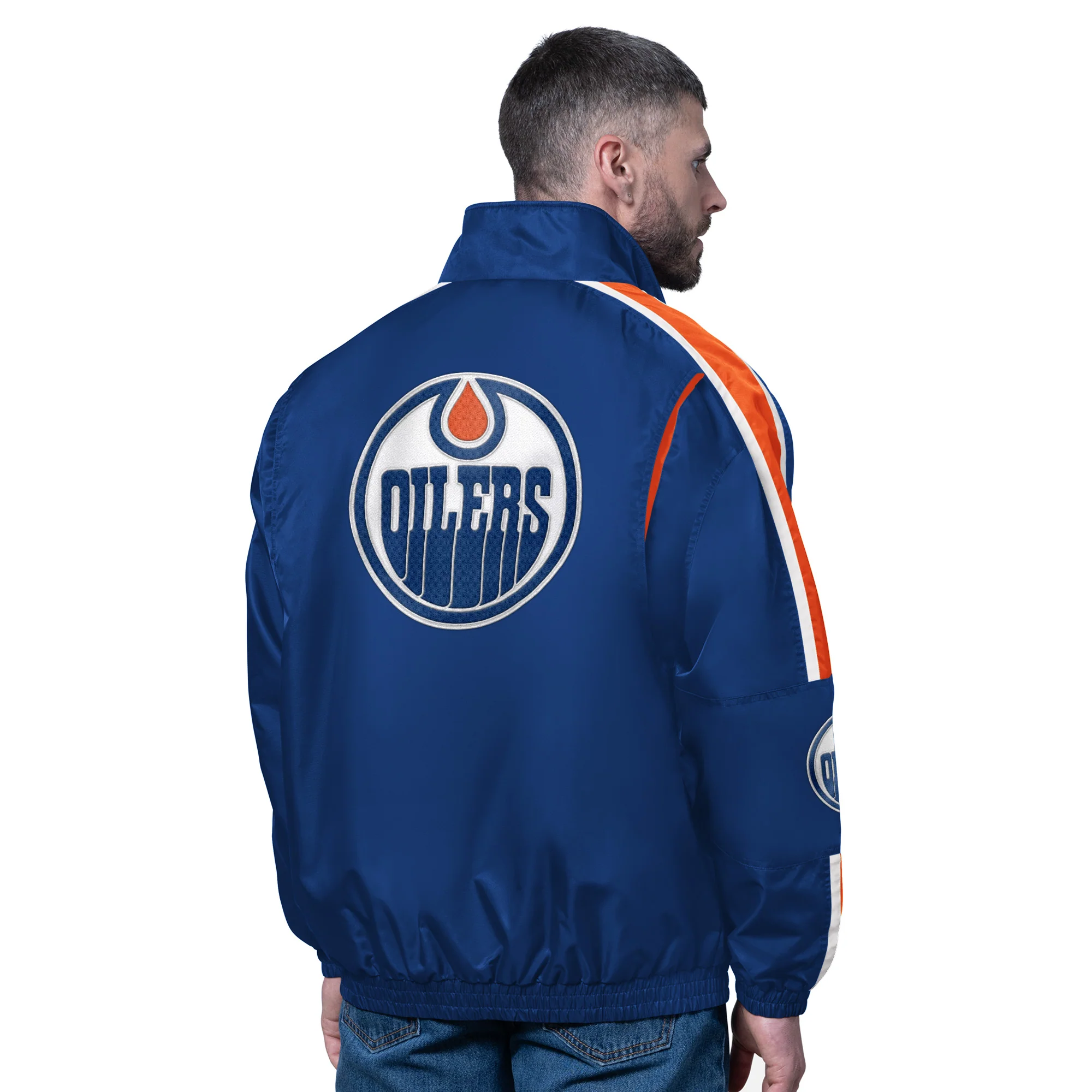Edmonton Oilers Starter Royal Free Style Lightweight Full-Zip Jacket - Image 2