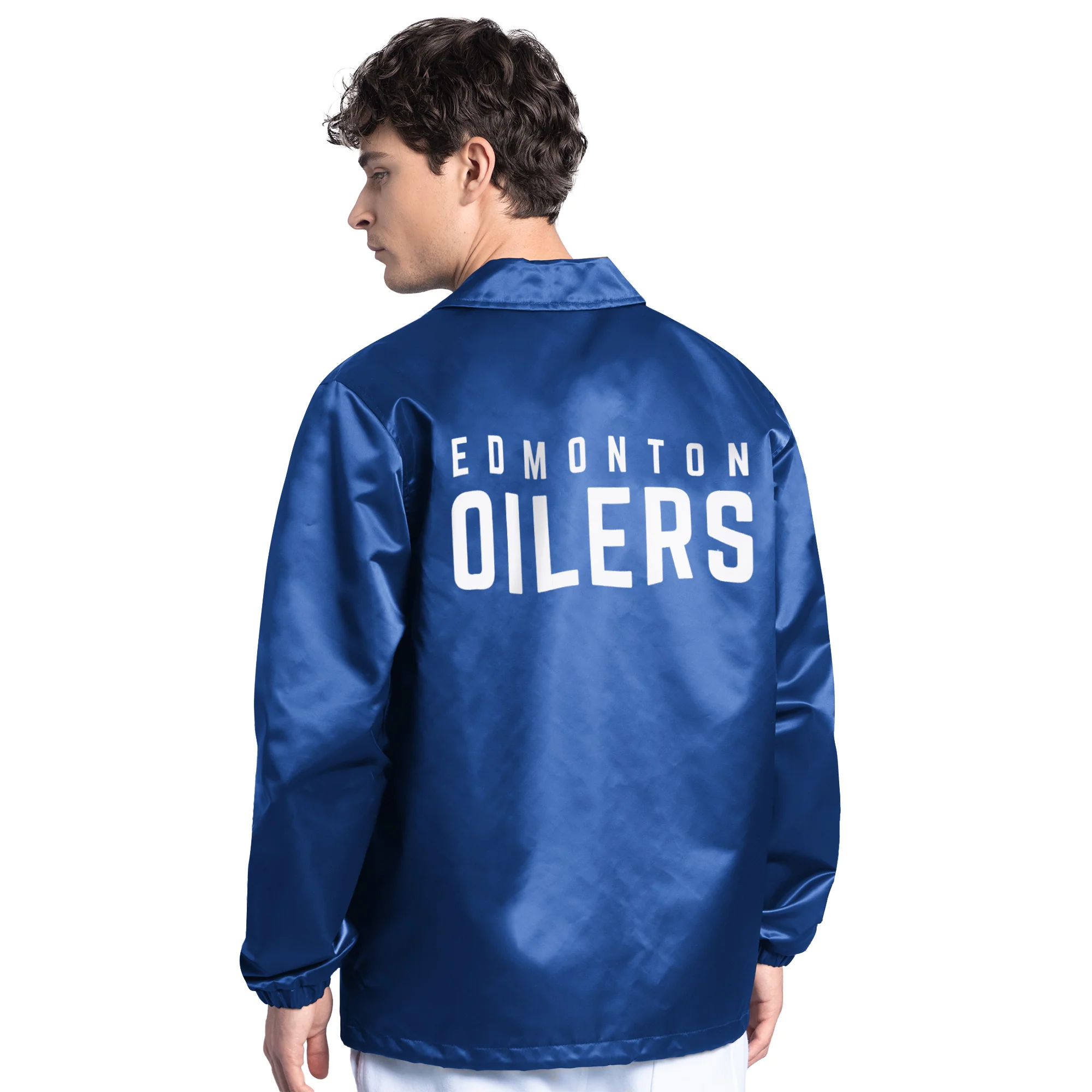 Edmonton Oilers Starter Royal Point Man Coach's Jacket - Image 2