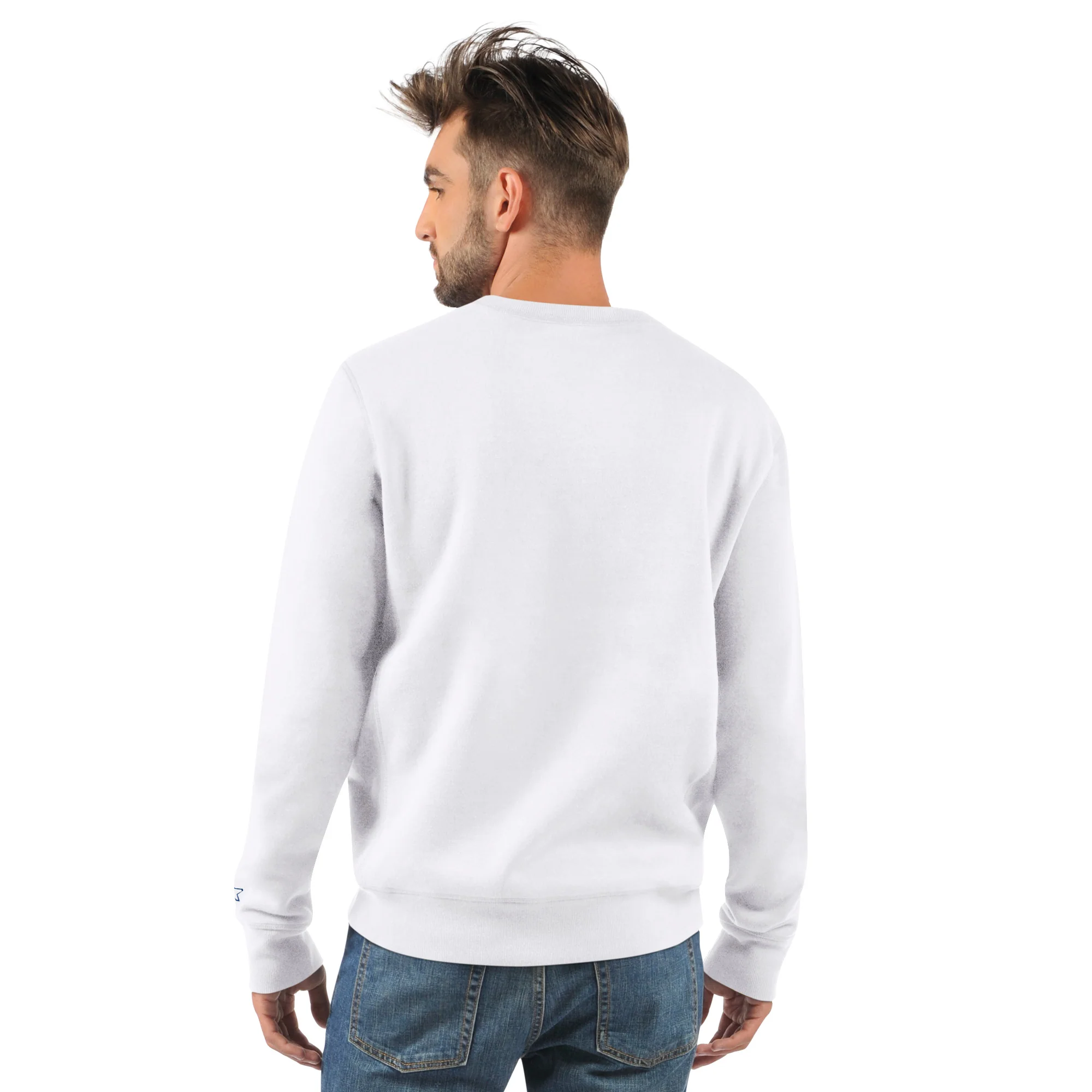 Edmonton Oilers Starter White Alternate Logo Crewneck Sweatshirt - Image 2