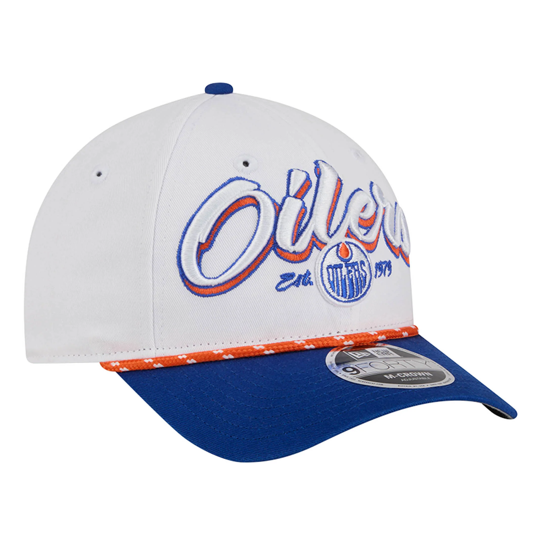 Edmonton Oilers Toddler New Era White & Blue Team Loyal 9FORTY M-Crown Adjustable Hat - Image 2