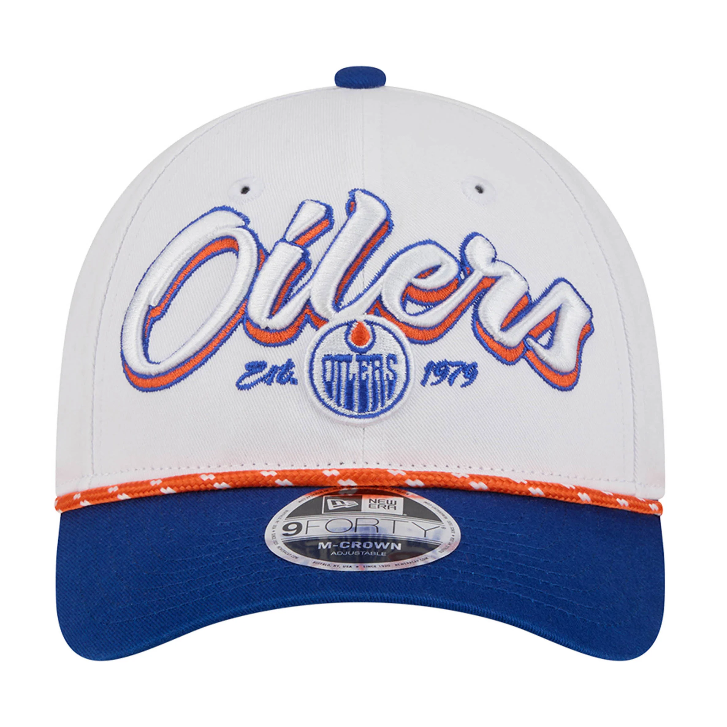 Edmonton Oilers Toddler New Era White & Blue Team Loyal 9FORTY M-Crown Adjustable Hat - Image 3