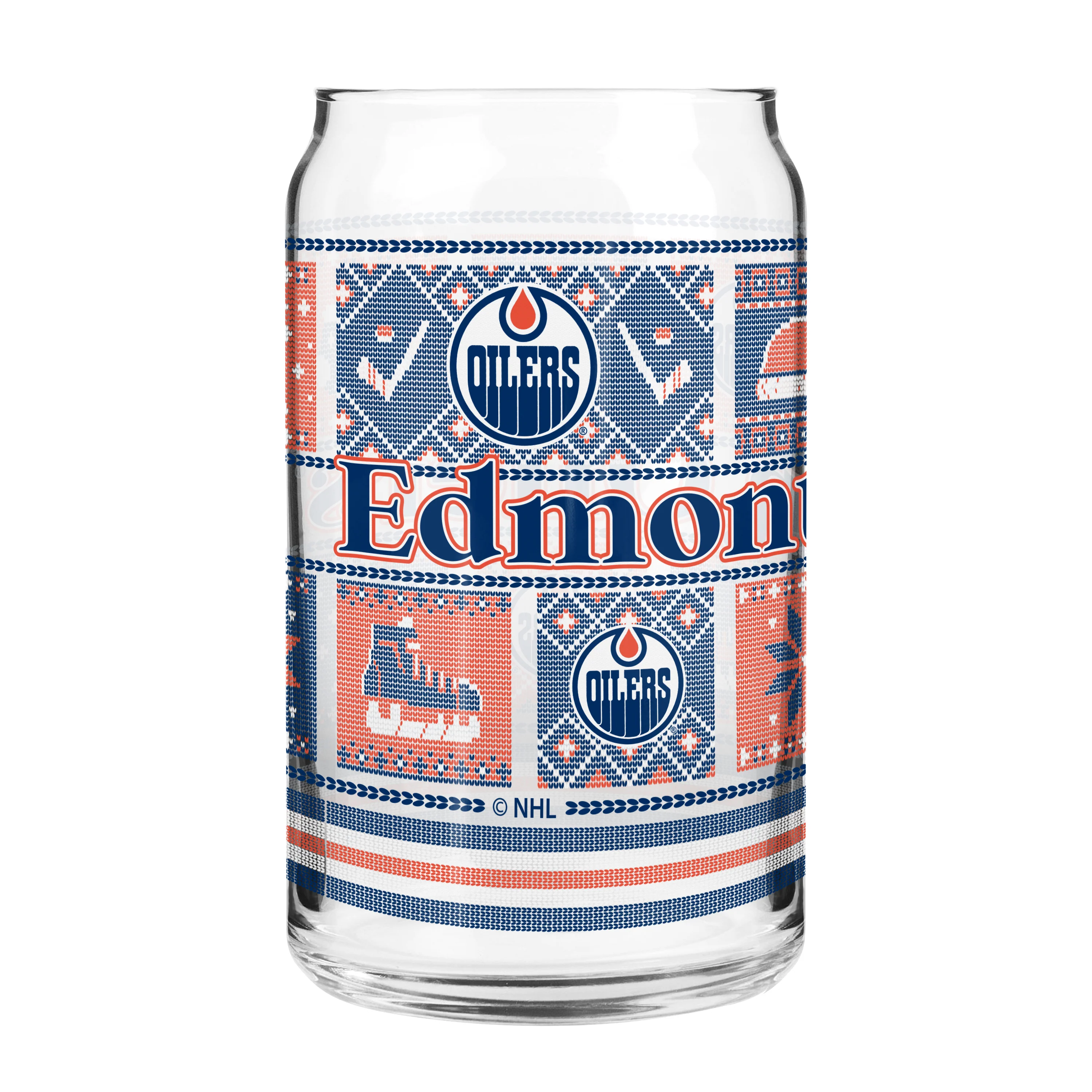 Edmonton Oilers Ugly Sweater 16oz Can Glass - Image 5