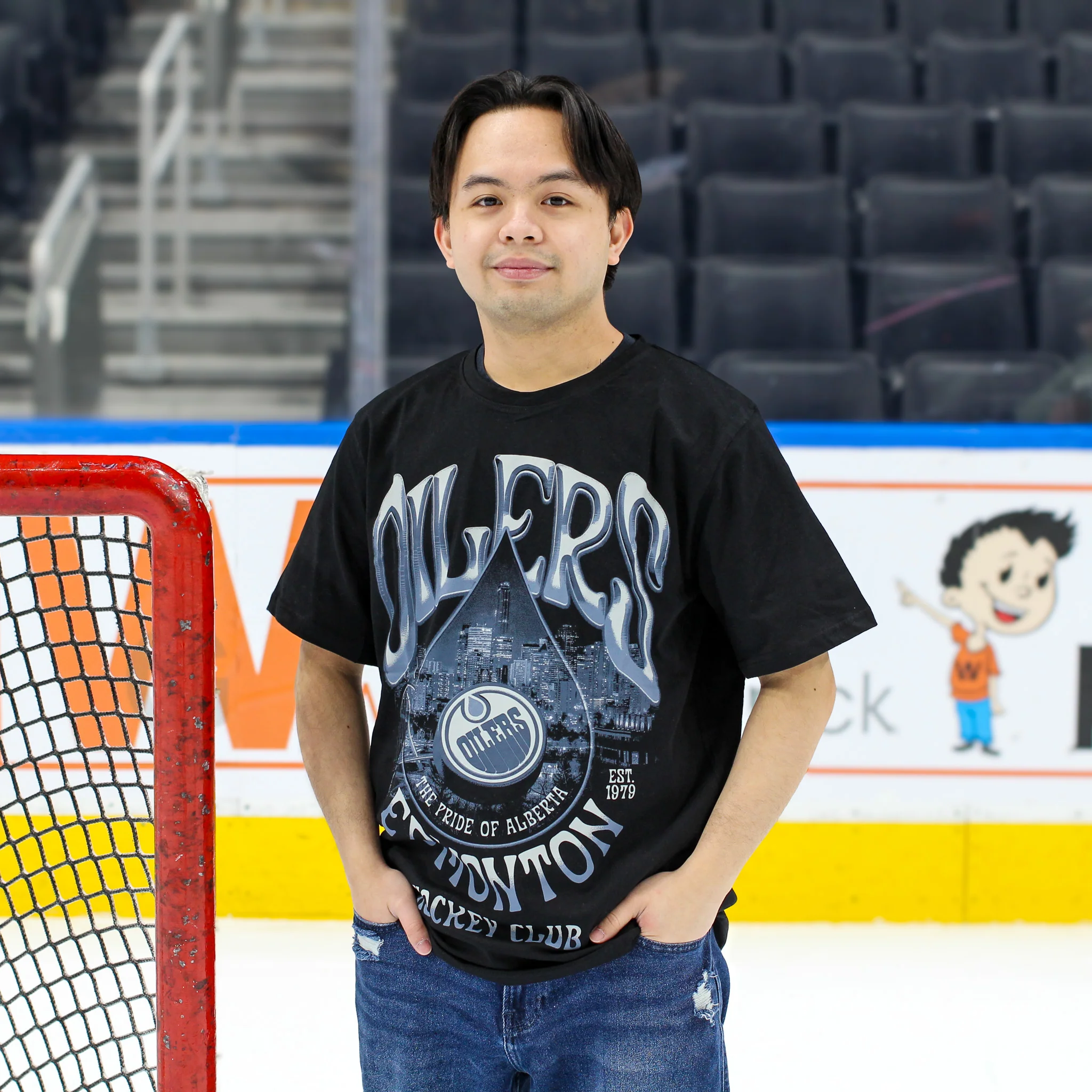 Edmonton Oilers Unisex Authentics Black Grayscale Oil Drop Relaxed T-Shirt - Image 3