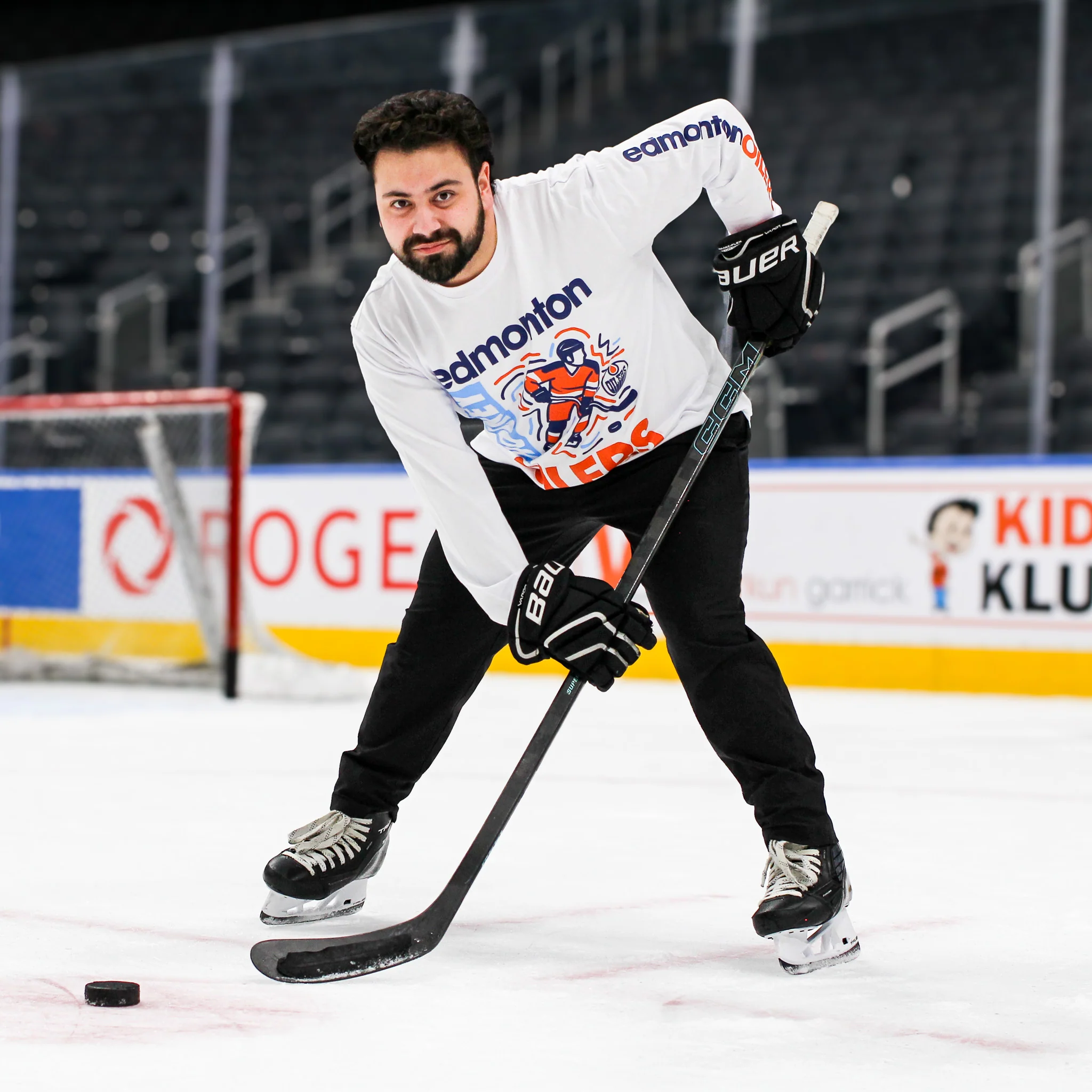 Edmonton Oilers Unisex Authentics Illustration White Long Sleeve T-Shirt