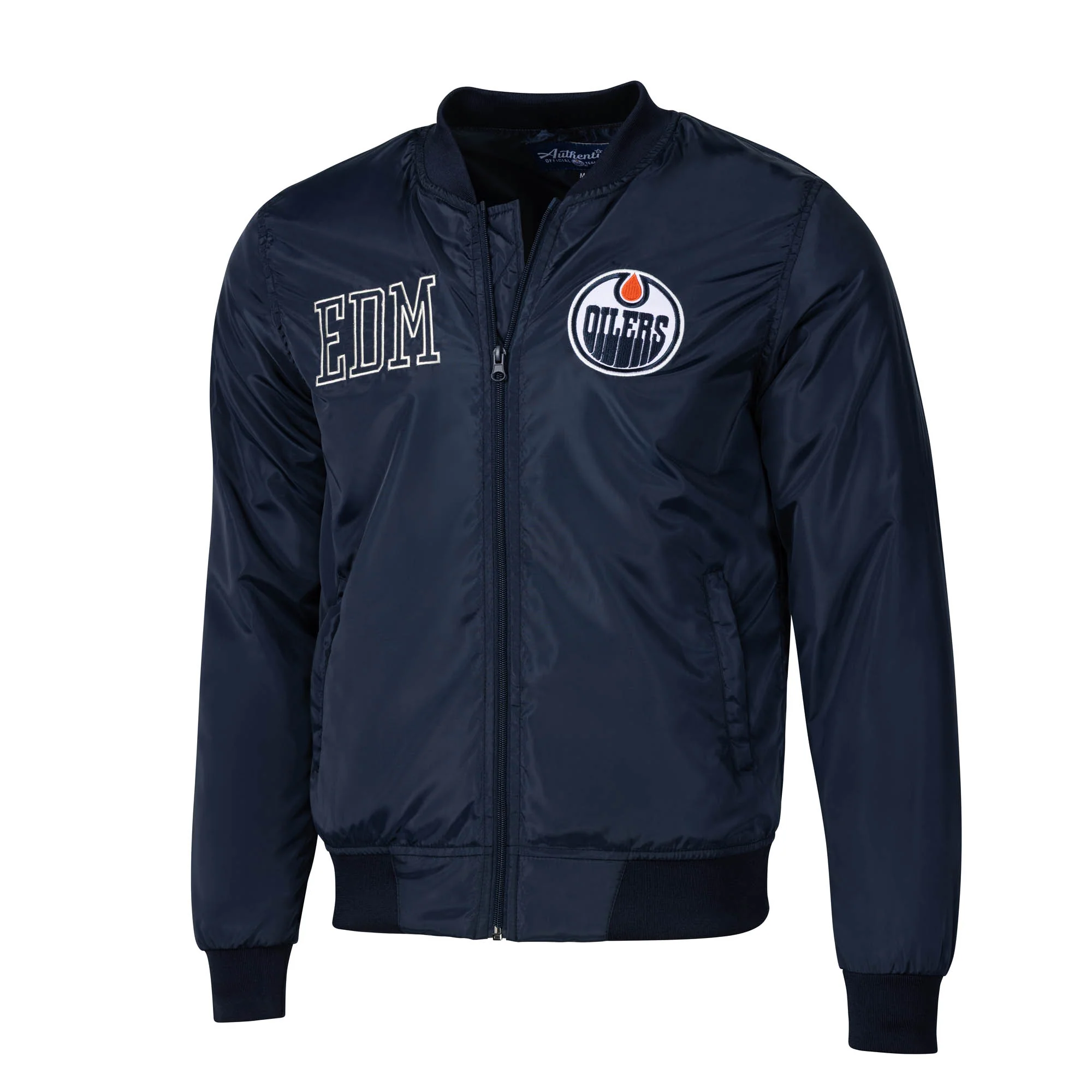 Edmonton Oilers Unisex Authentics Navy Bomber Jacket
