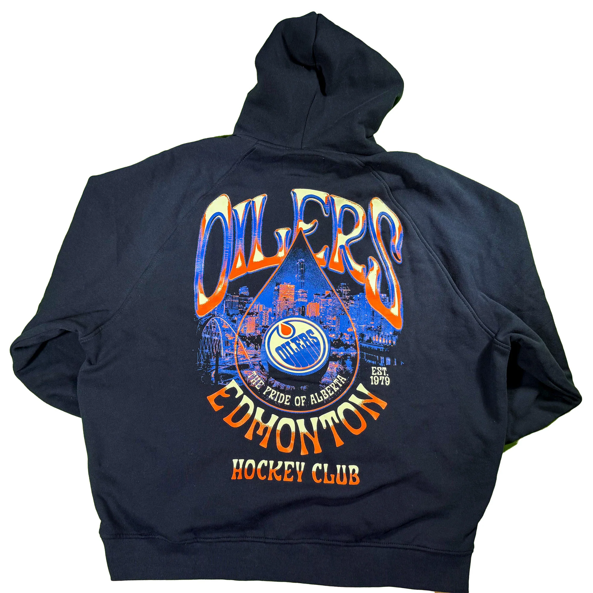 Edmonton Oilers Unisex Authentics Navy Home Logo & Oil Drop Oversized Hoodie - Image 4