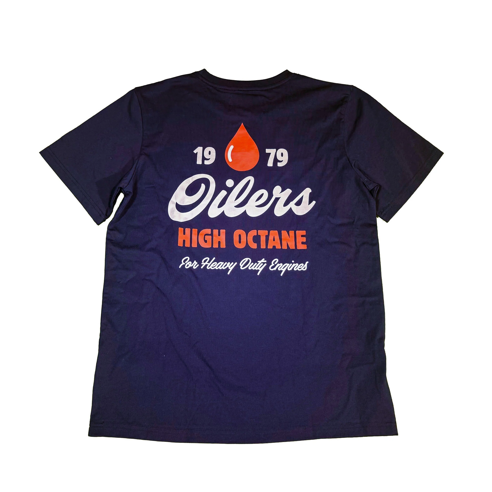 Edmonton Oilers Unisex Authentics Navy Script High Octane Heavy Relaxed T-Shirt - Image 3