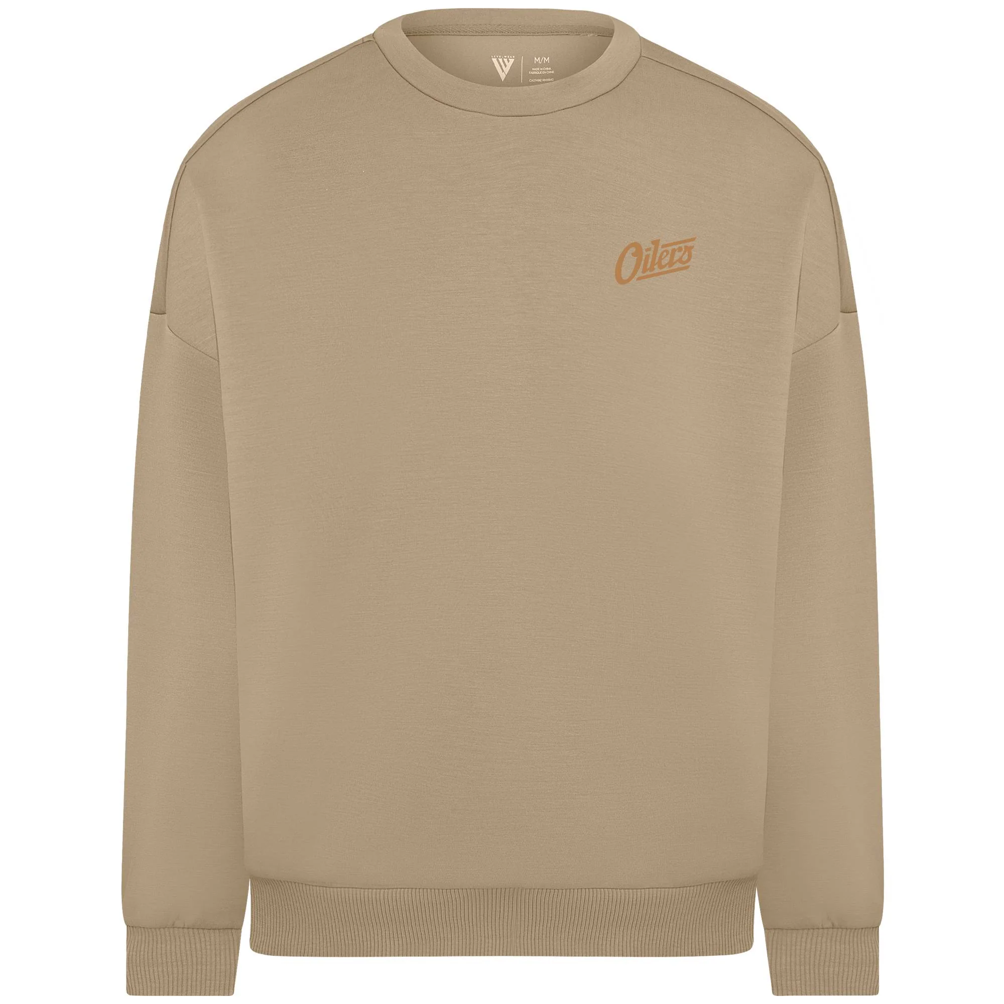 Edmonton Oilers Unisex Levelwear Luxe Alternate Logo Brown Crewneck Sweatshirt