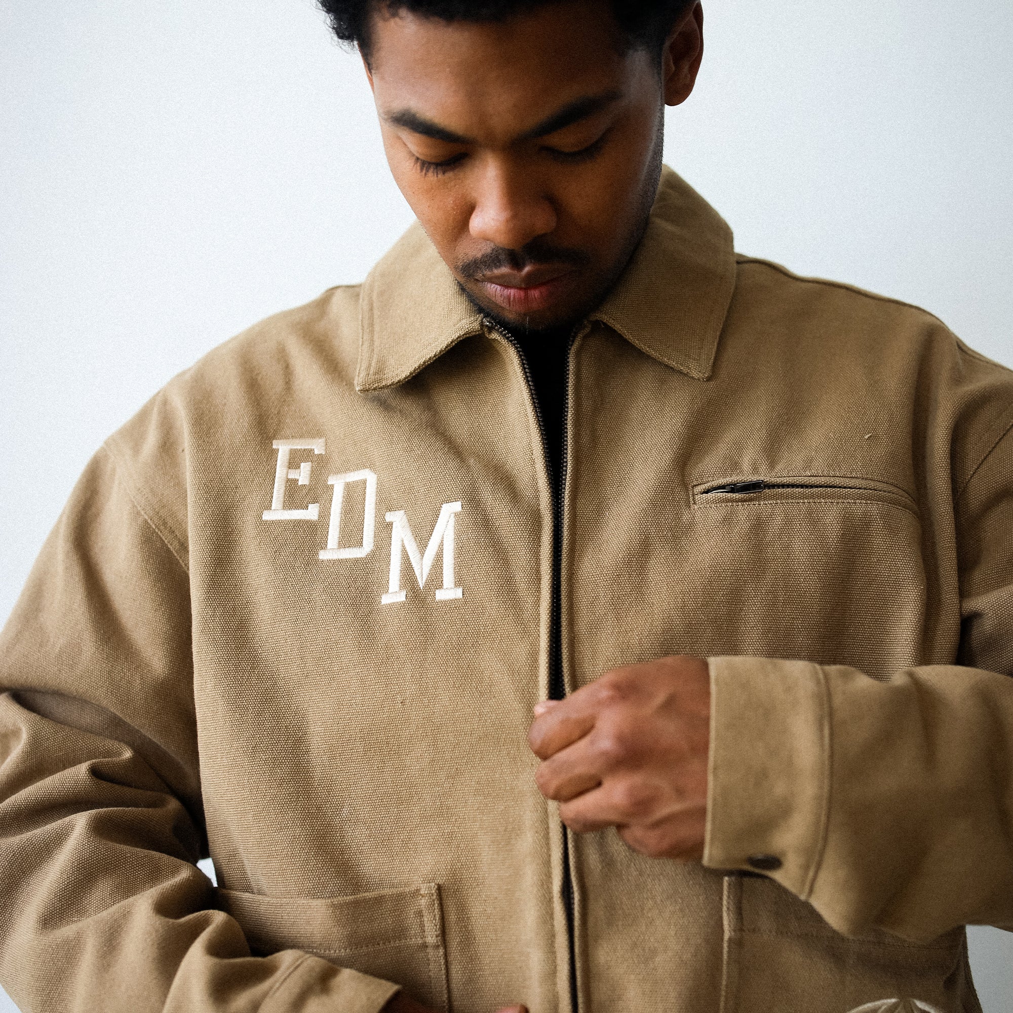 Edmonton Oilers Unisex Peace Collective Duck Brown Canvas Work Jacket