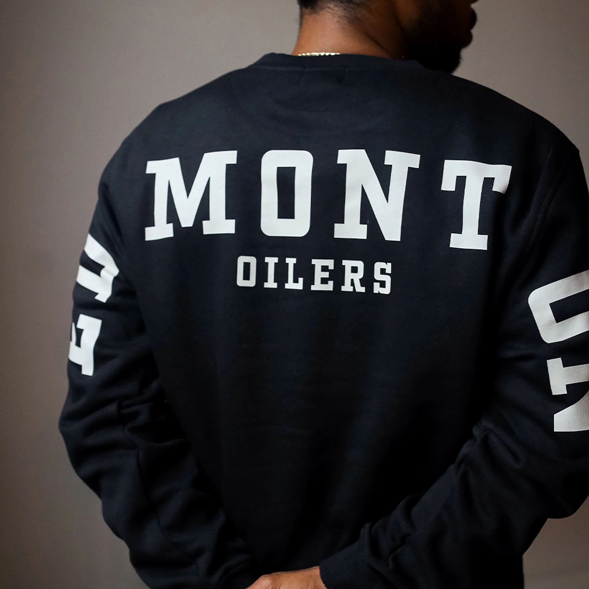 Edmonton Oilers Unisex Peace Collective Spirit Black Crewneck Sweatshirt - Image 4