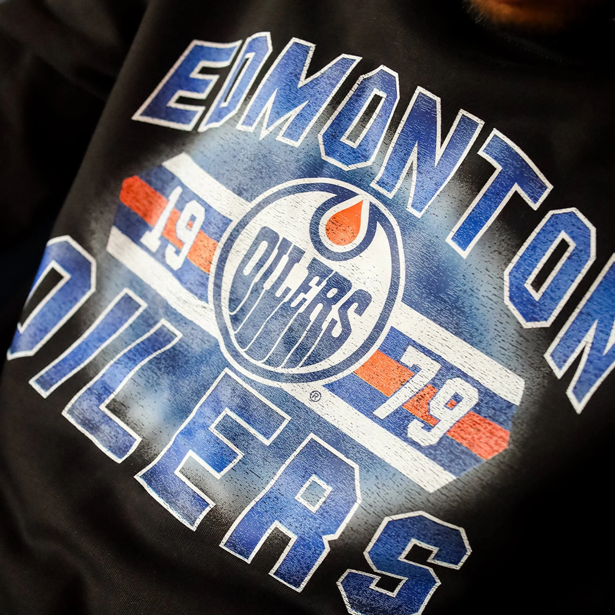 Edmonton Oilers Unisex Peace Collective Staple Black Crewneck Sweatshirt - Image 3