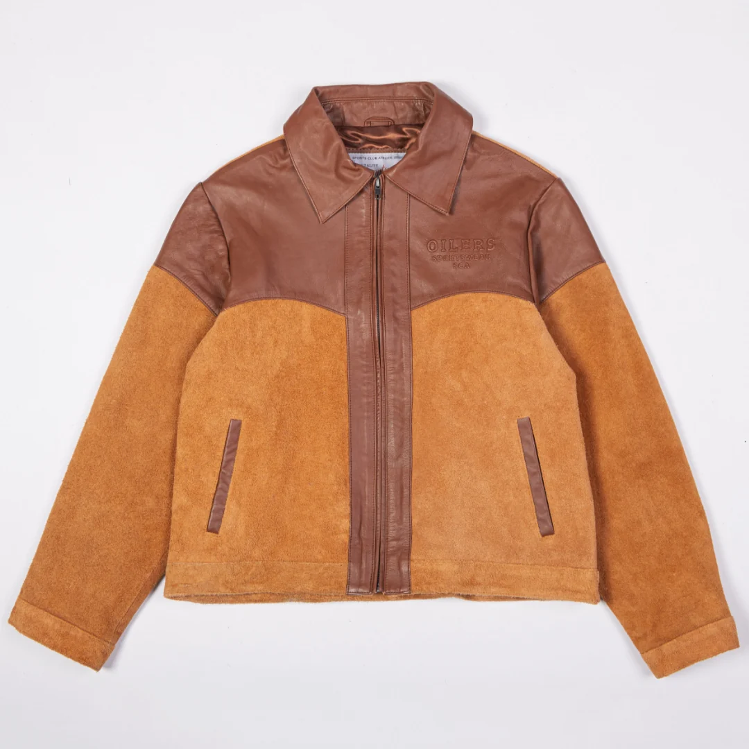 Edmonton Oilers Unisex Sports Club Atelier by Lauren McDavid Cognac Orange Modern Rancher Jacket - Image 2