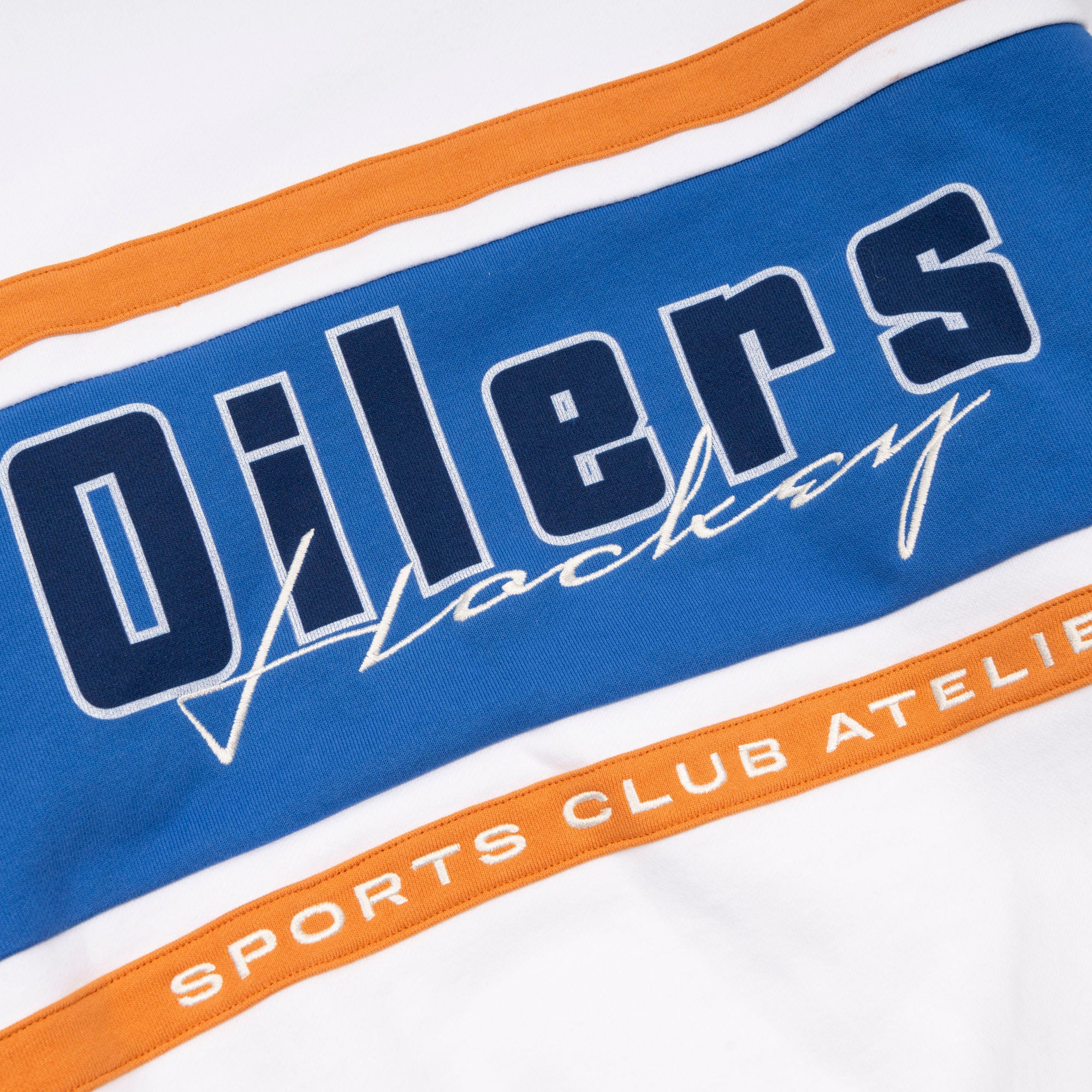 Edmonton Oilers Unisex Sports Club Atelier by Lauren McDavid White Apex Crewneck Sweatshirt - Image 3