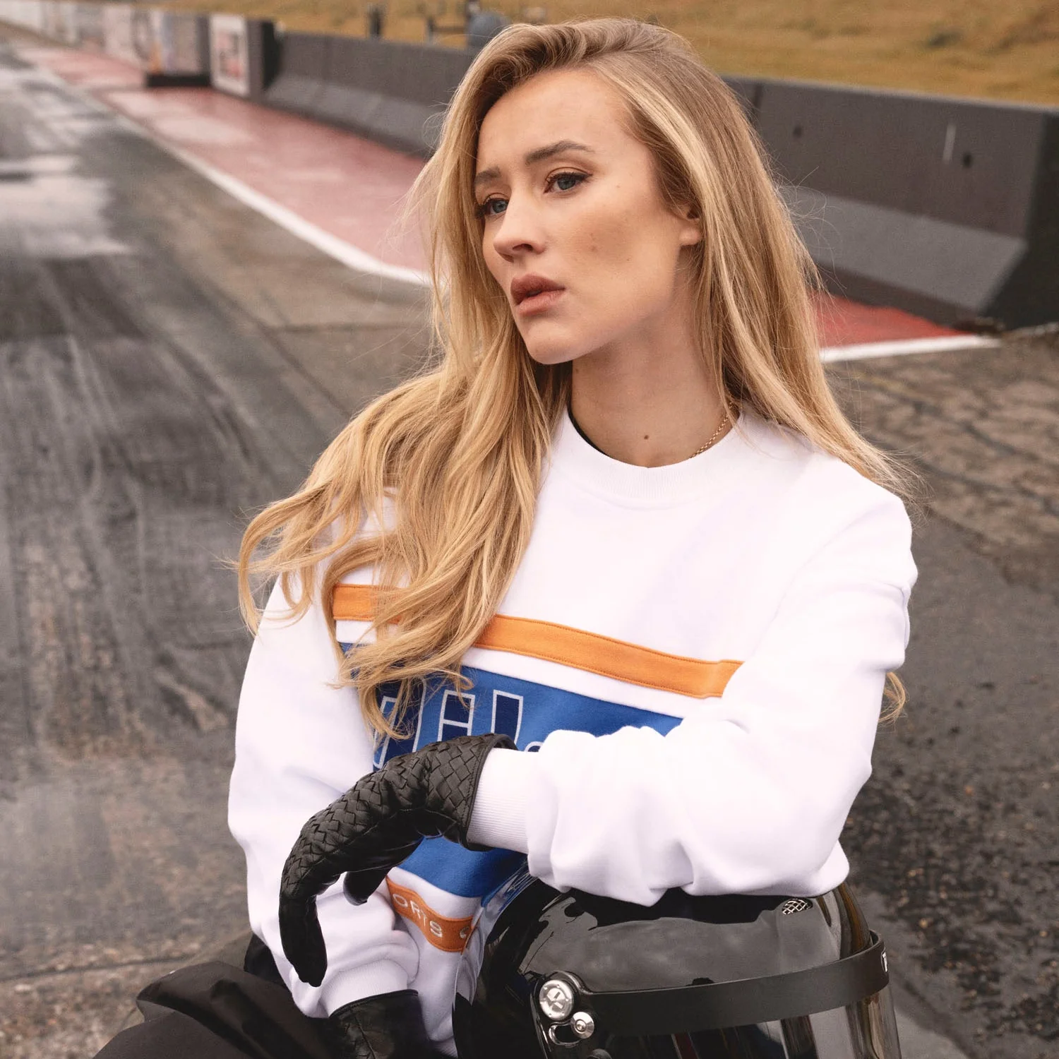 Edmonton Oilers Unisex Sports Club Atelier by Lauren McDavid White Apex Crewneck Sweatshirt - Image 5