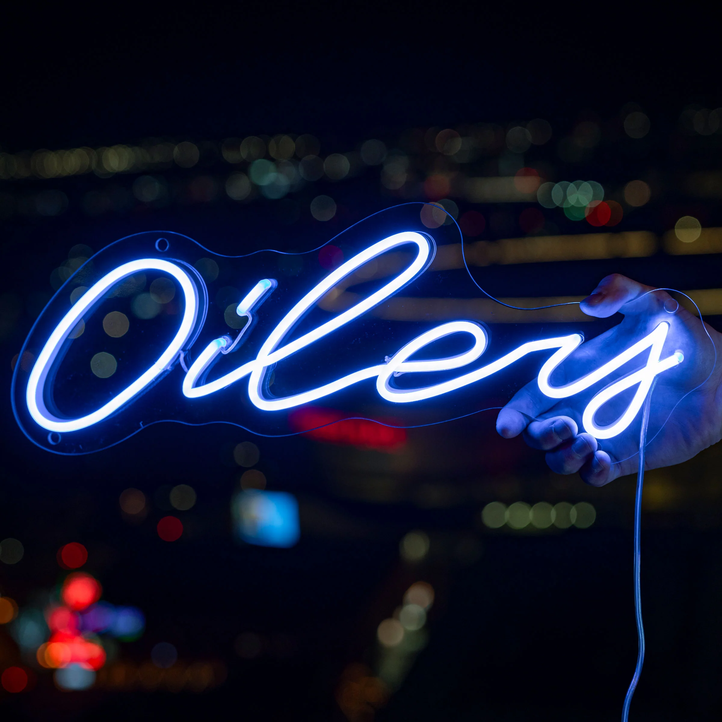 Edmonton Oilers Urban Now Script Neon 17"x 6" Wall Sign - Image 2