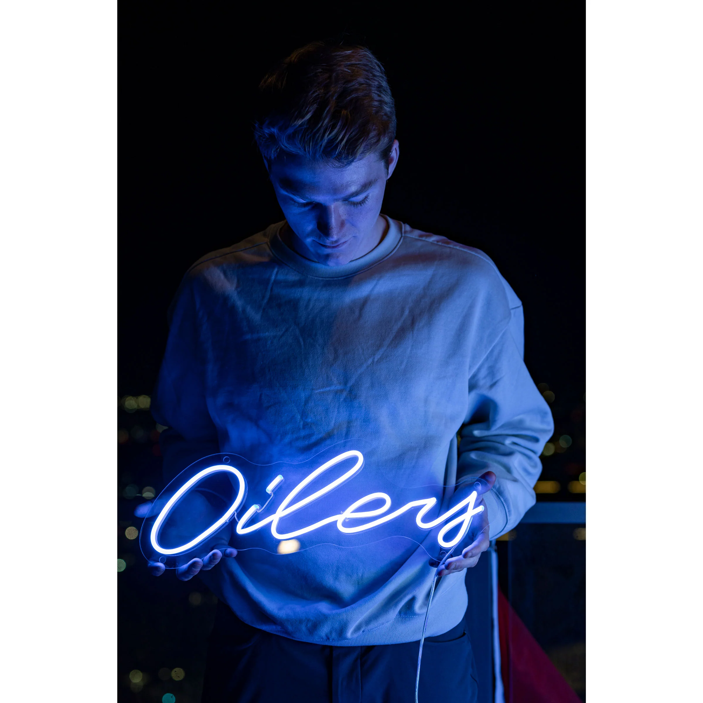 Edmonton Oilers Urban Now Script Neon 17"x 6" Wall Sign - Image 3