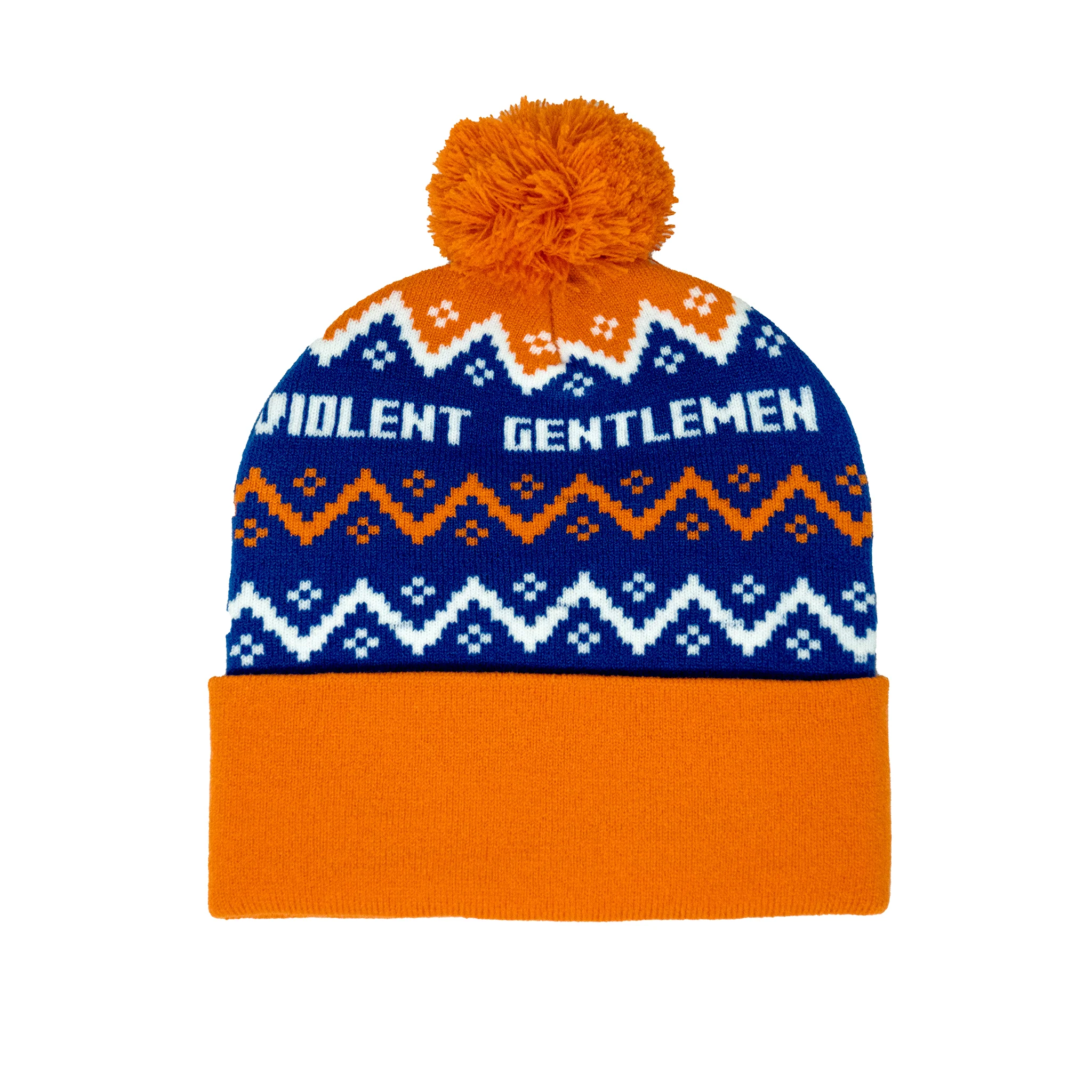 Edmonton Oilers Violent Gentlemen 2024 Christmas Holiday Blue Toque - Image 2