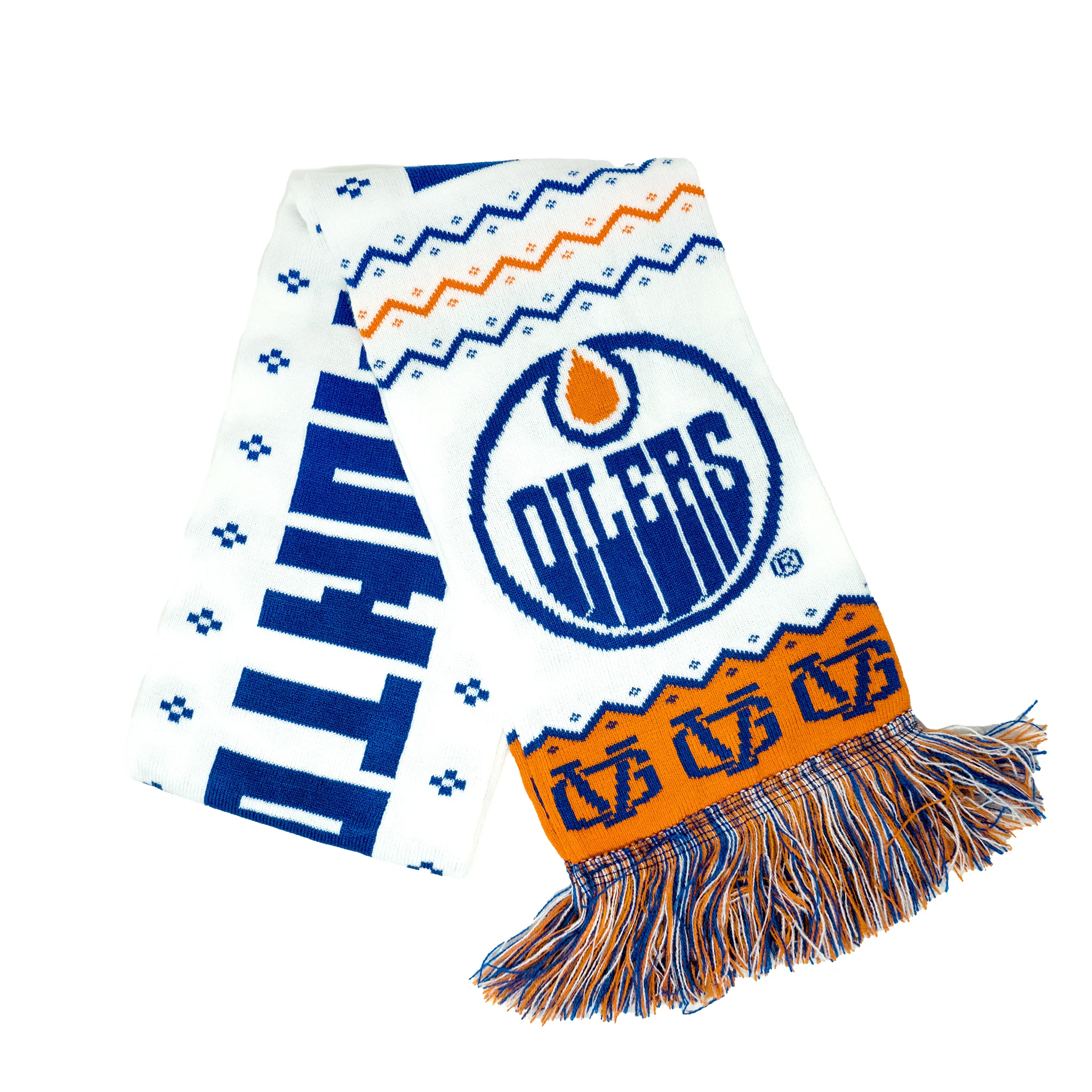 Edmonton Oilers Violent Gentlemen 2024 Christmas Holiday White Scarf - Image 2