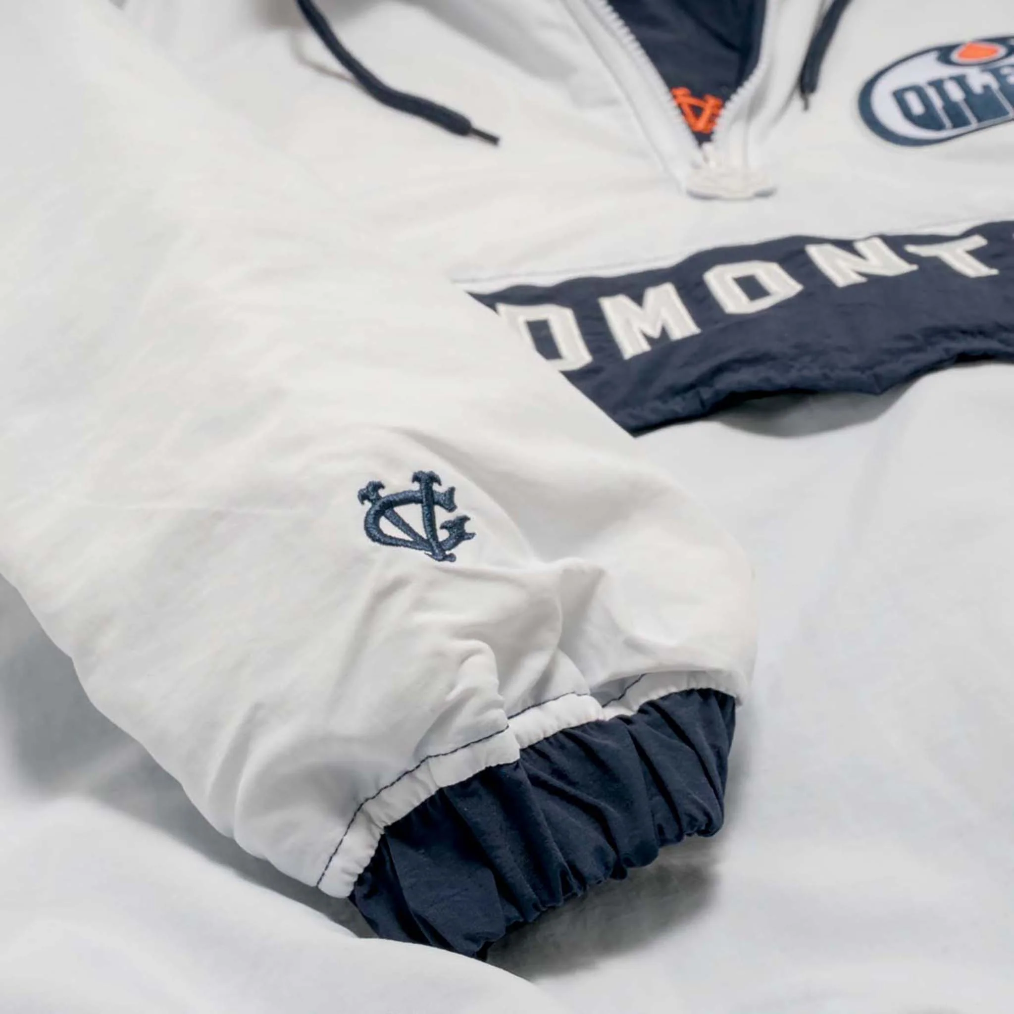 Edmonton Oilers Violent Gentlemen White & Orange Half-Zip Jacket - Image 6