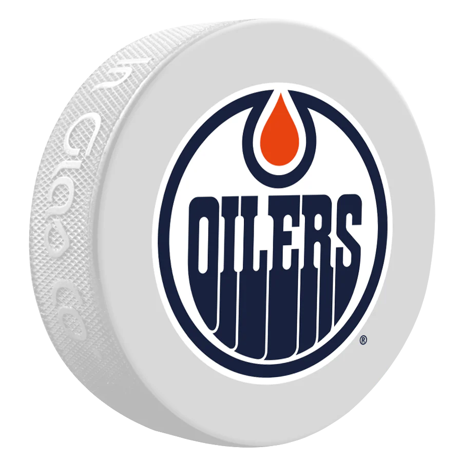 Edmonton Oilers White Basic Puck