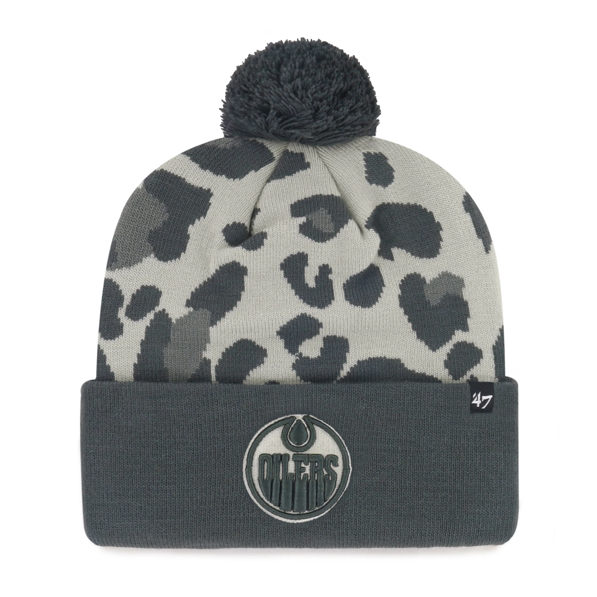 Edmonton Oilers Women's '47 Grey Bagheera Cuffed Knit Toque w/Pom