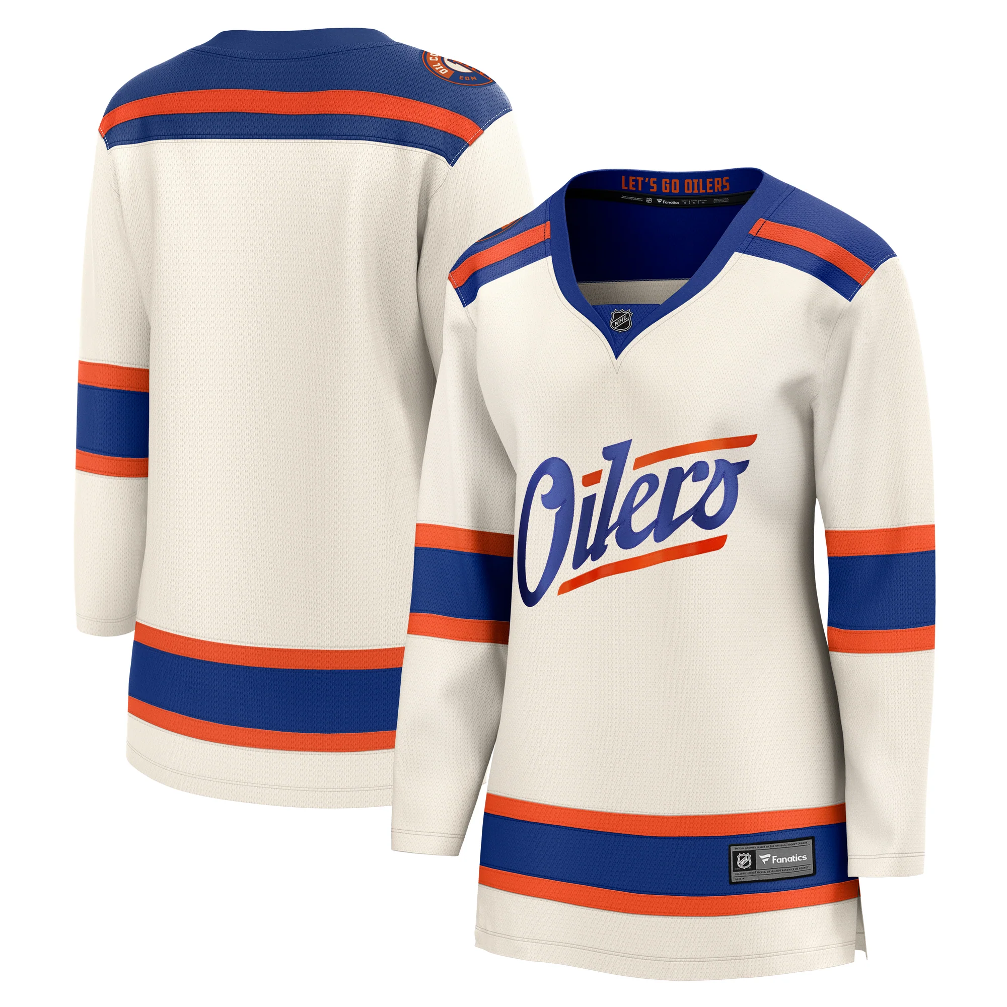Edmonton Oilers Women's Fanatics Breakaway Cream Alternate Jersey - Image 3
