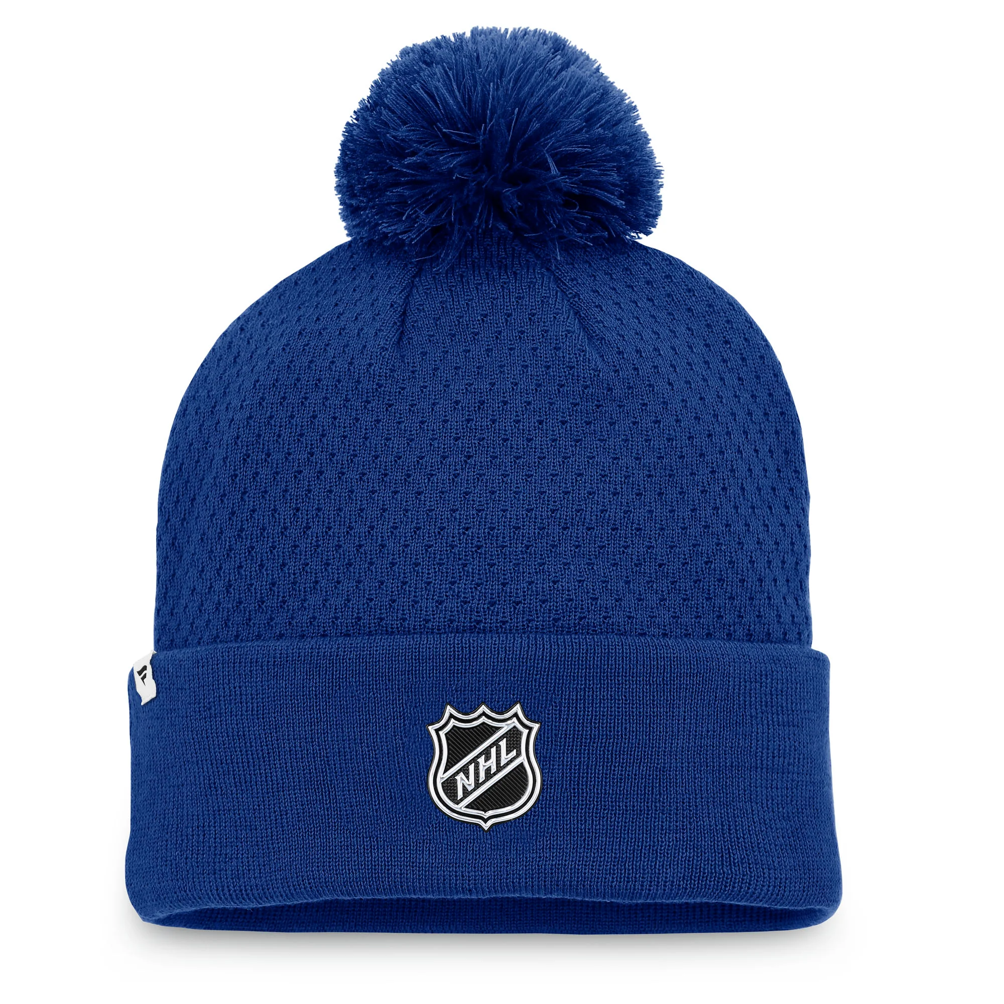 Edmonton Oilers Women's Fanatics Cobalt Rest Recovery Cuffed Toque W/ Pom - Image 2