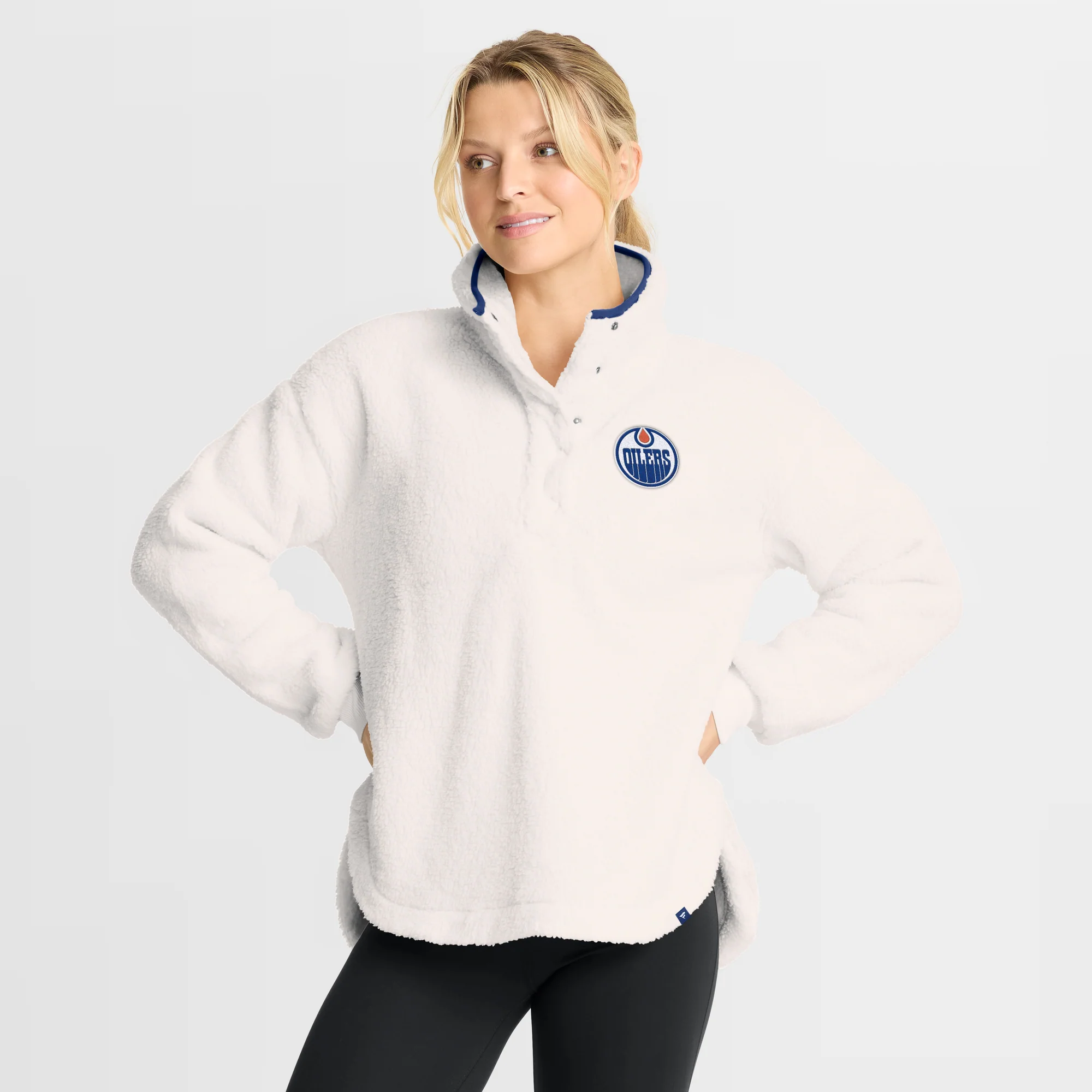 Edmonton Oilers Women's Fanatics Cream Sherpa Sweatshirt