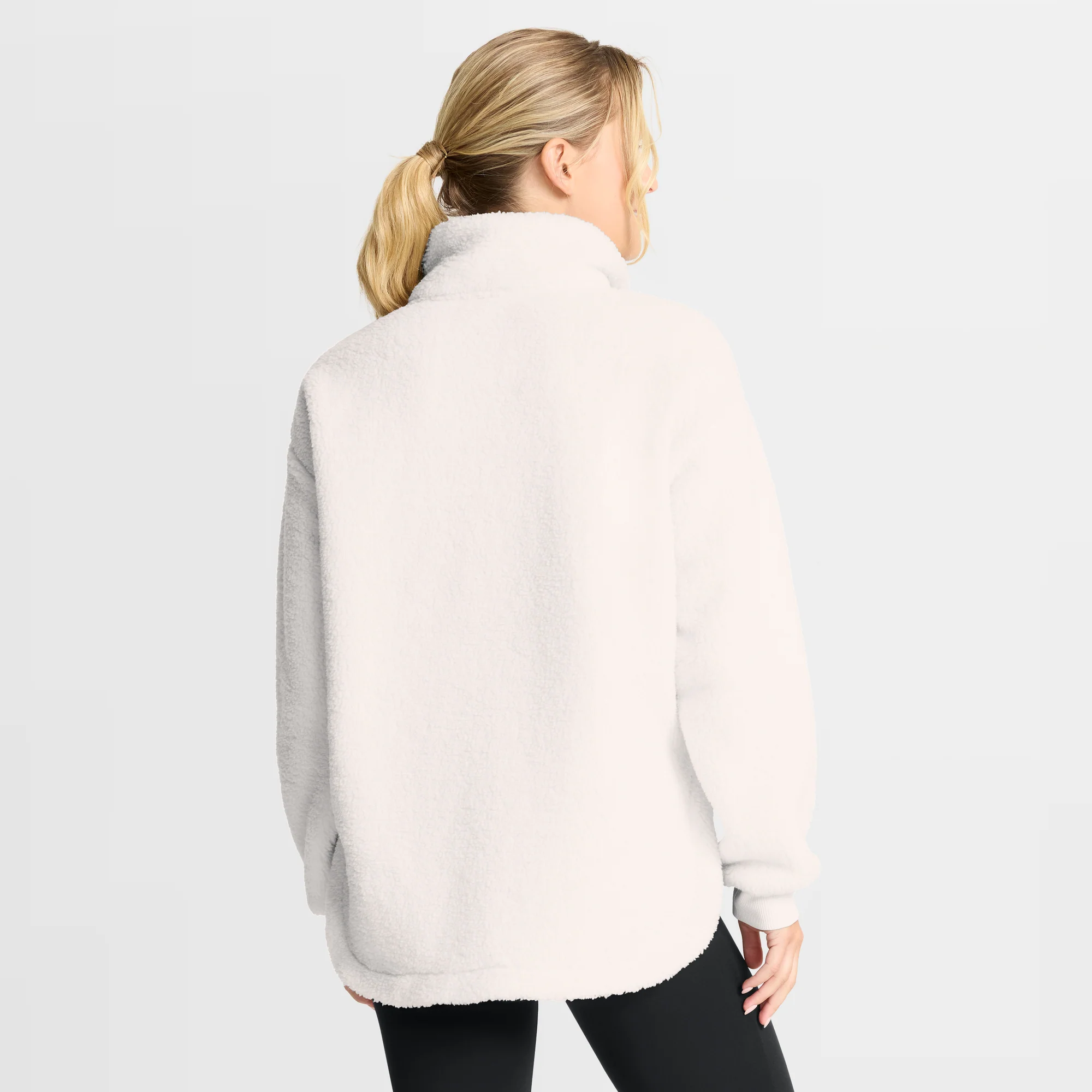 Edmonton Oilers Women's Fanatics Cream Sherpa Sweatshirt - Image 2