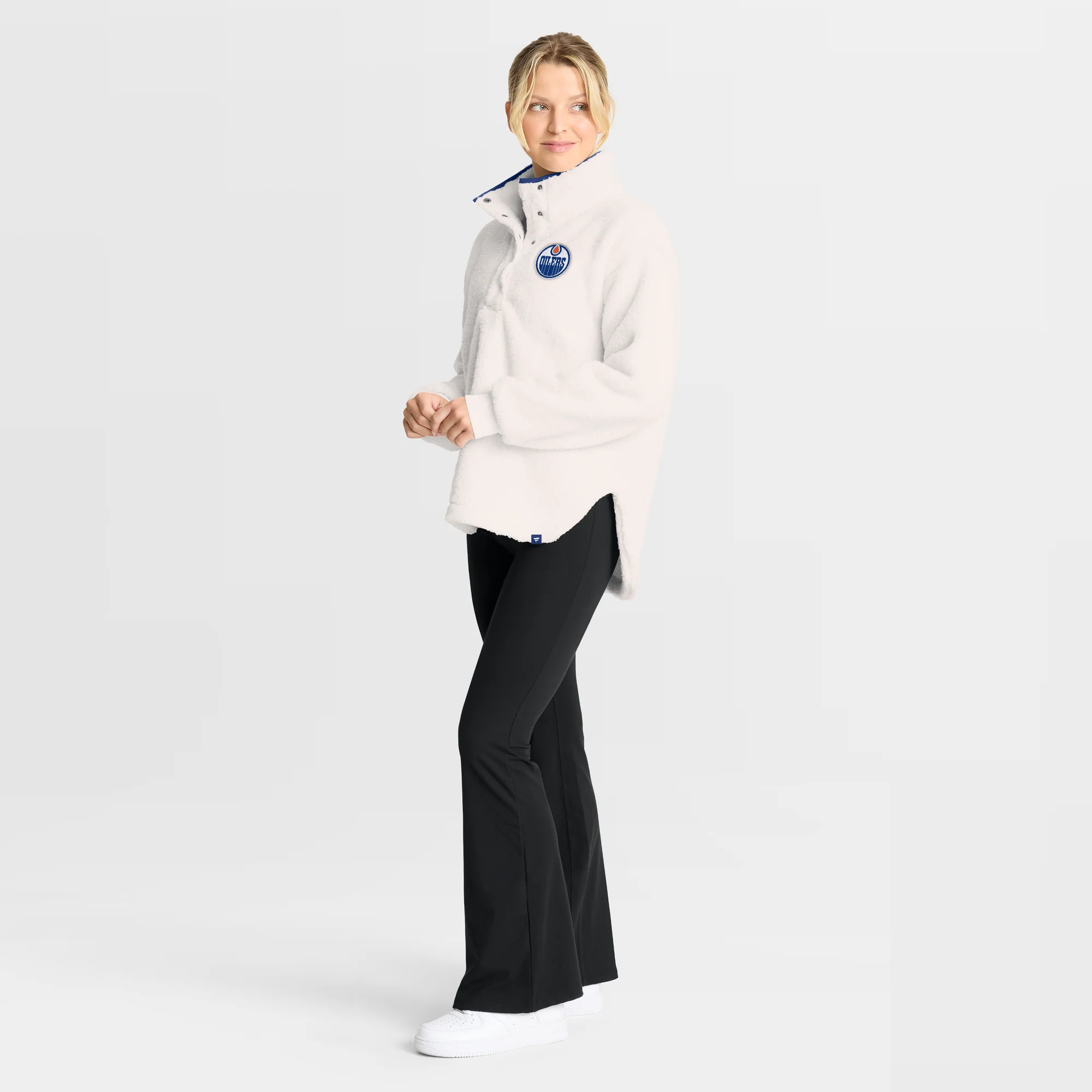 Edmonton Oilers Women's Fanatics Cream Sherpa Sweatshirt - Image 3