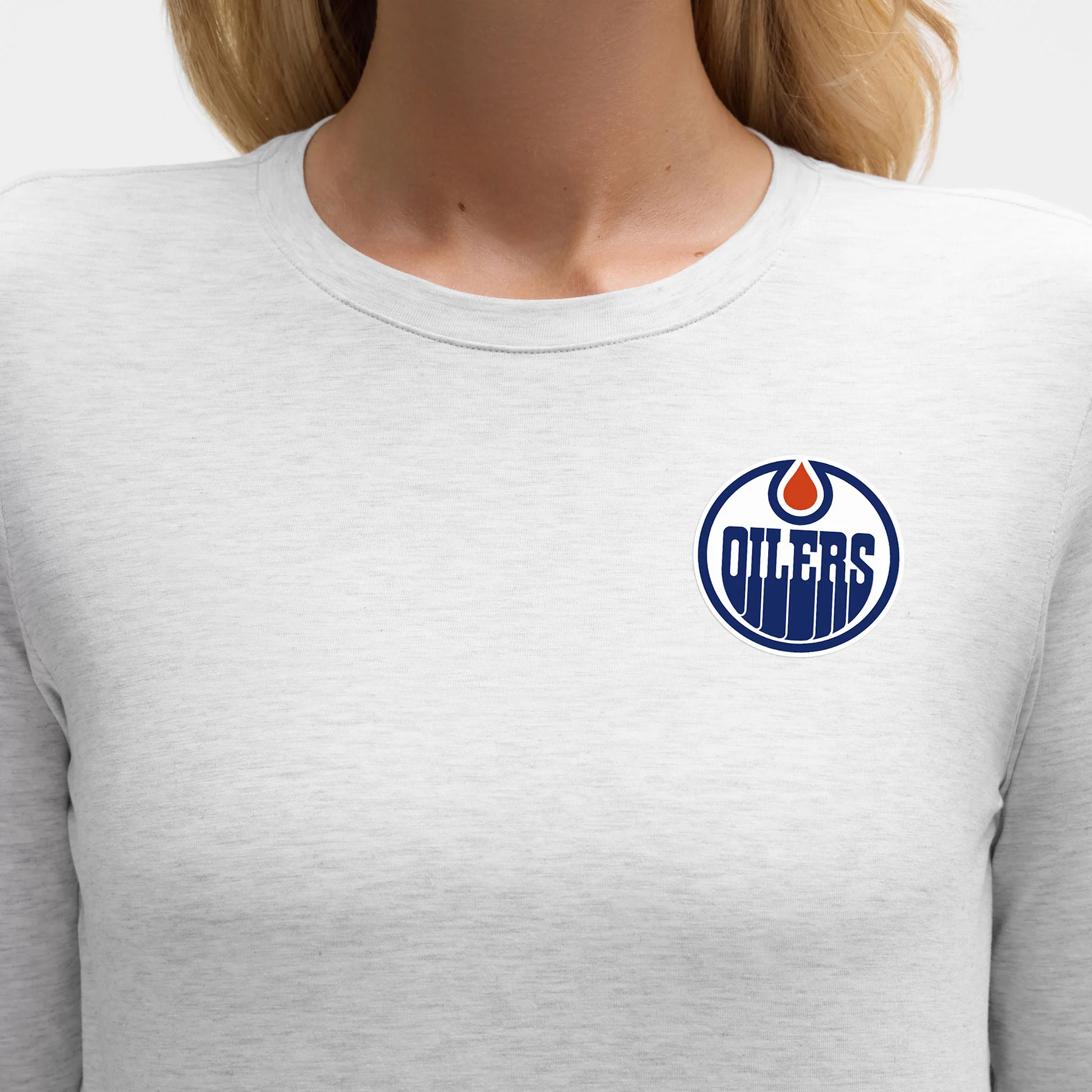 Edmonton Oilers Women's lululemon Love Grey Long Sleeve T-Shirt - Image 4
