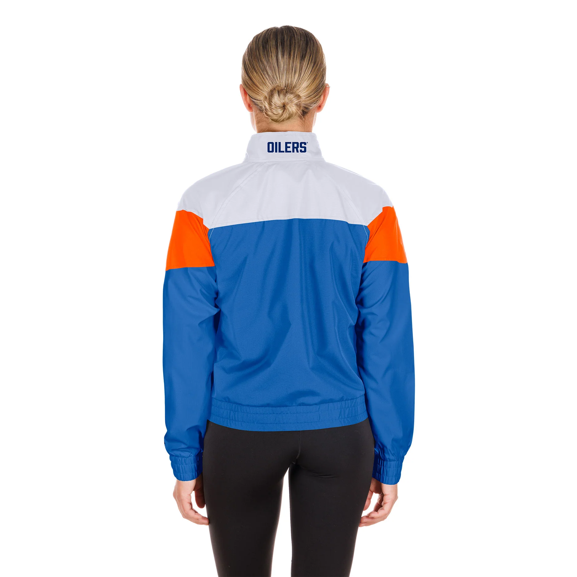 Edmonton Oilers Women's New Era 1961 Throwback Royal & White Full-Zip Windbreaker Jacket - Image 2
