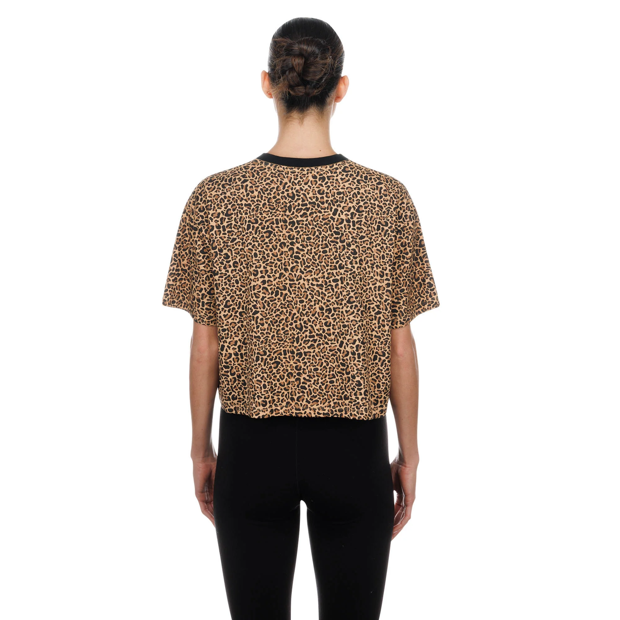 Edmonton Oilers Women's New Era Animal Print Boxy Cropped T-Shirt - Image 2