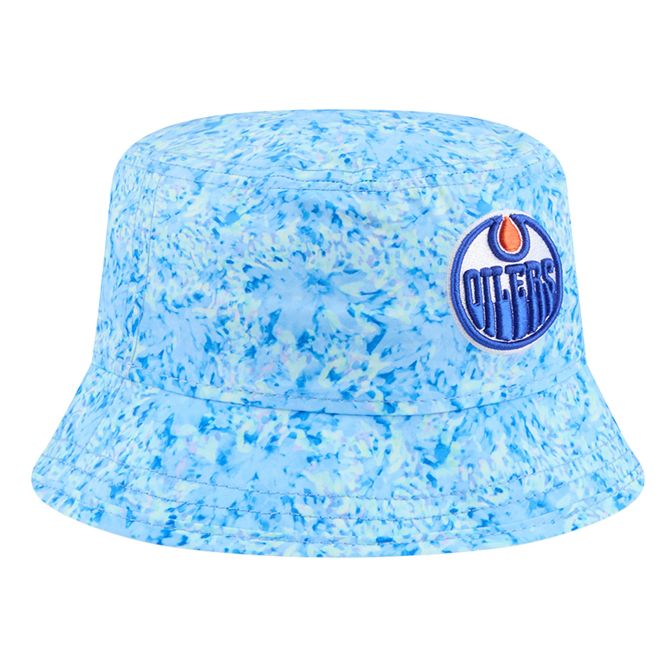 Edmonton Oilers Women's New Era Blue Watercolor Bucket Hat - Image 4