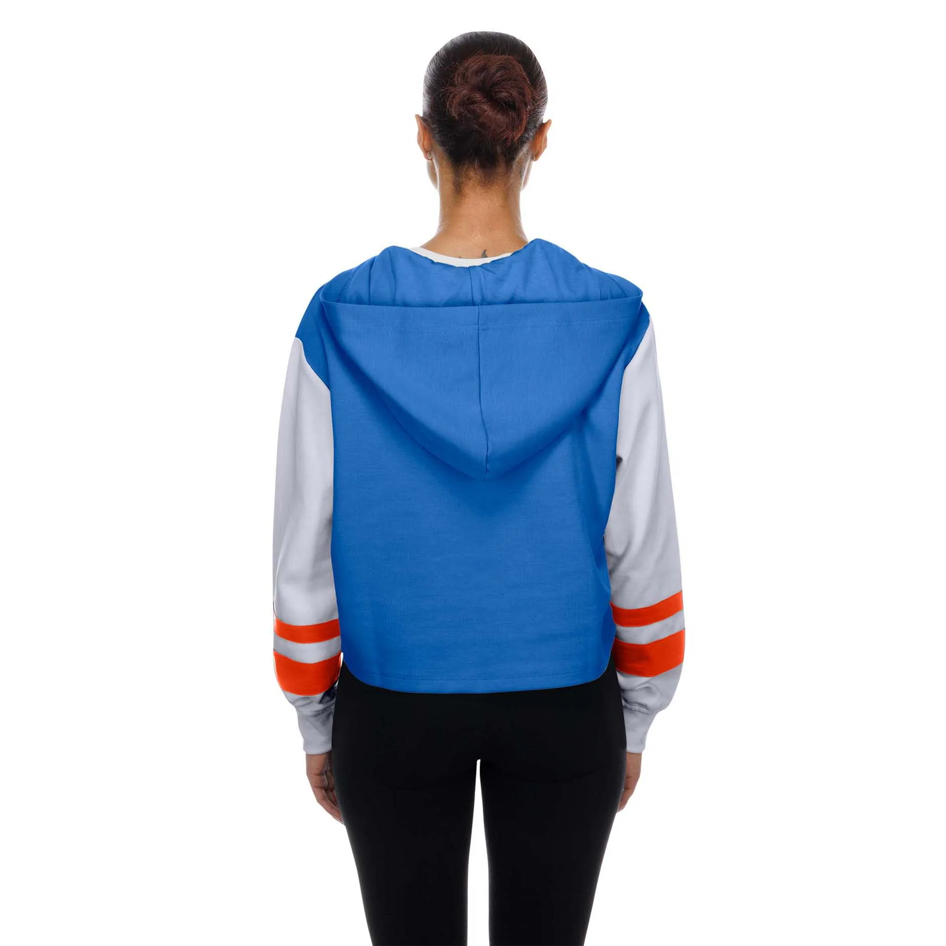Edmonton Oilers Women's New Era Blue & White Jersey Hoodie - Image 2