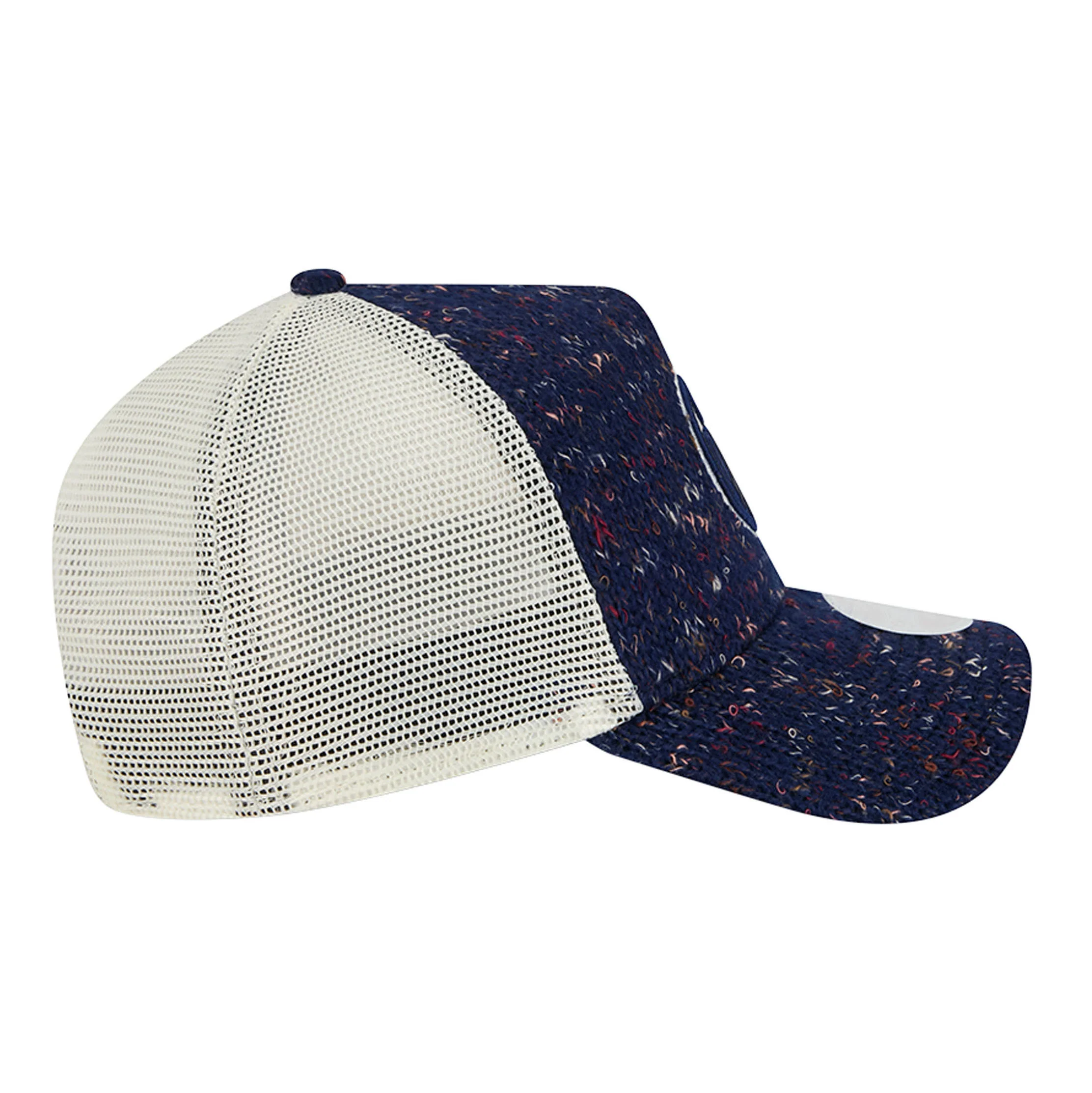 Edmonton Oilers Women's New Era Navy Knit 9FORTY Mesh Trucker Snapback Hat - Image 5