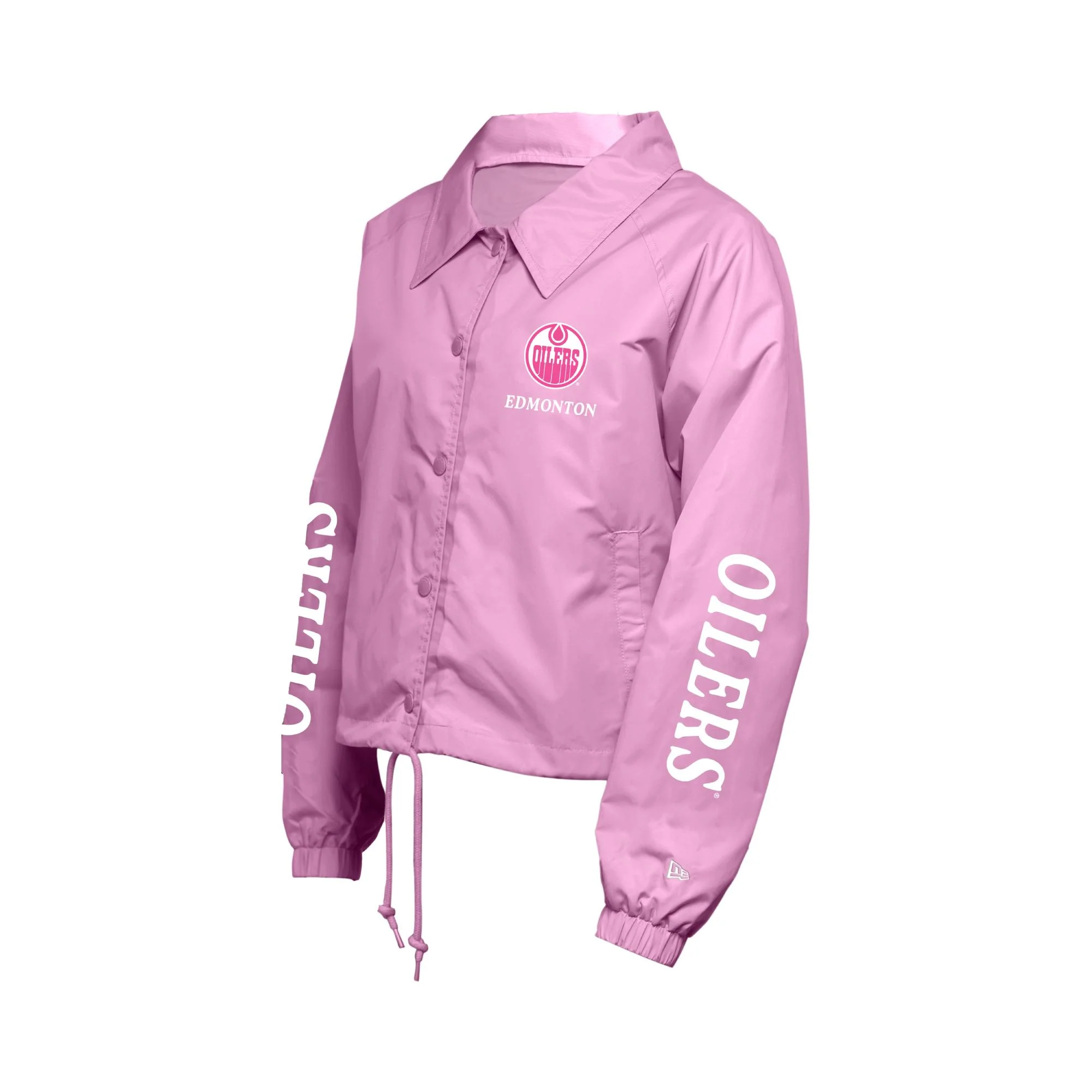 Edmonton Oilers Women's New Era Pink Coach's Jacket - Image 3
