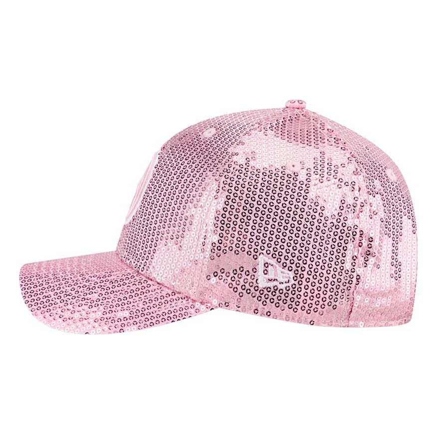 Edmonton Oilers Women's New Era Pink Sequin 9FORTY M-Crown Snapback Hat - Image 5