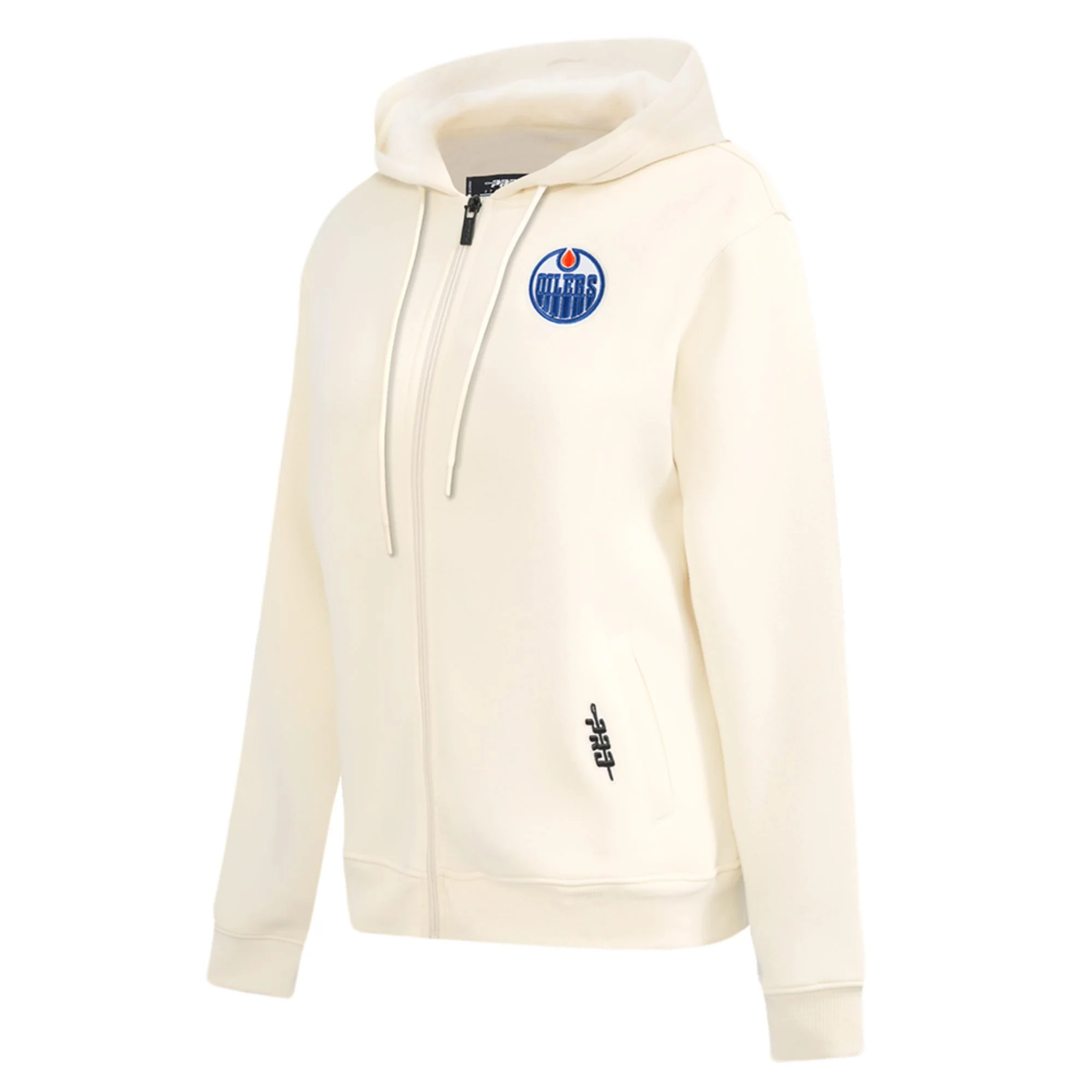 Edmonton Oilers Women's Pro Standard Classic Icon Cream Full-Zip Hoodie - Image 5