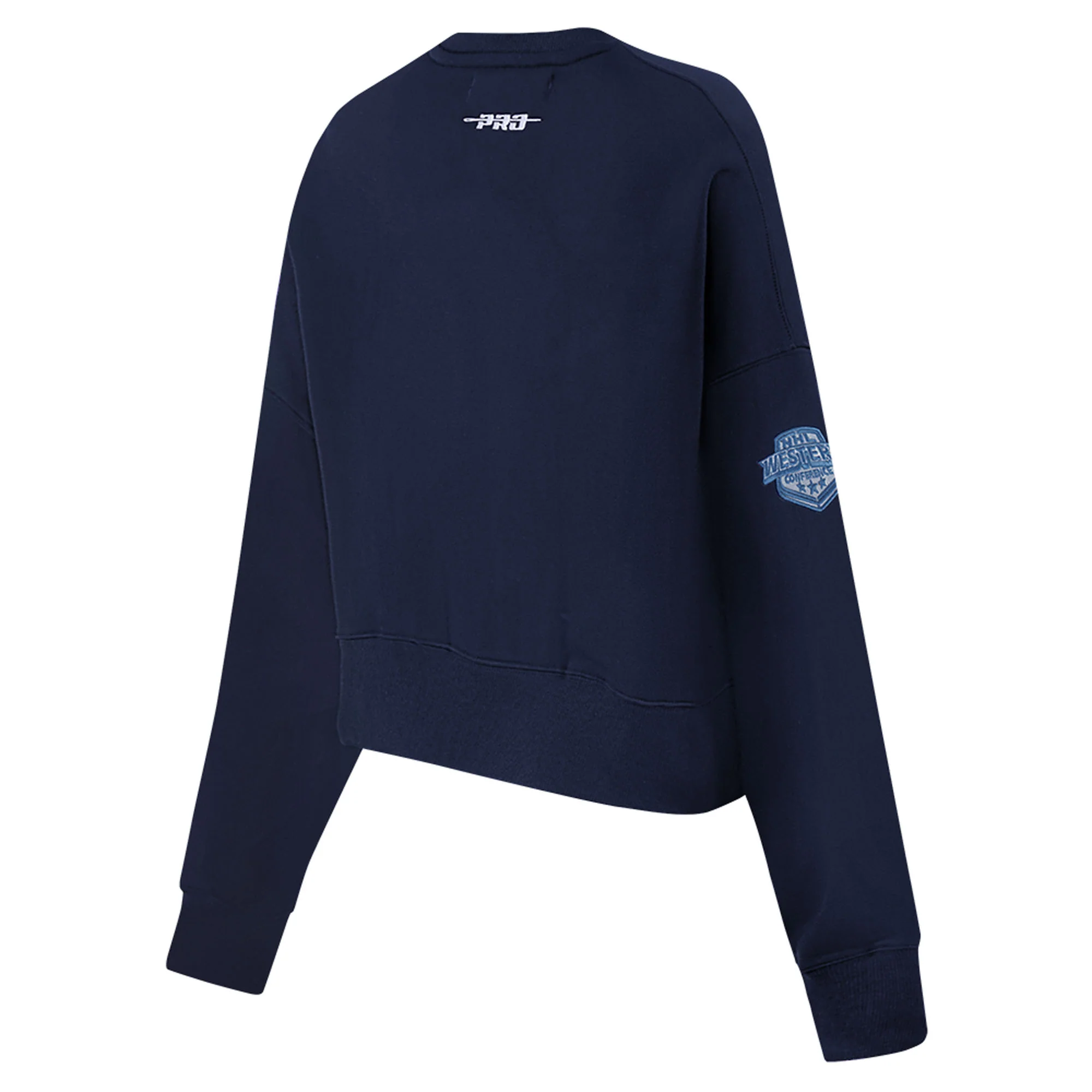 Edmonton Oilers Women's Pro Standard Country Club Blue Boxy Cropped Crewneck Sweatshirt - Image 5