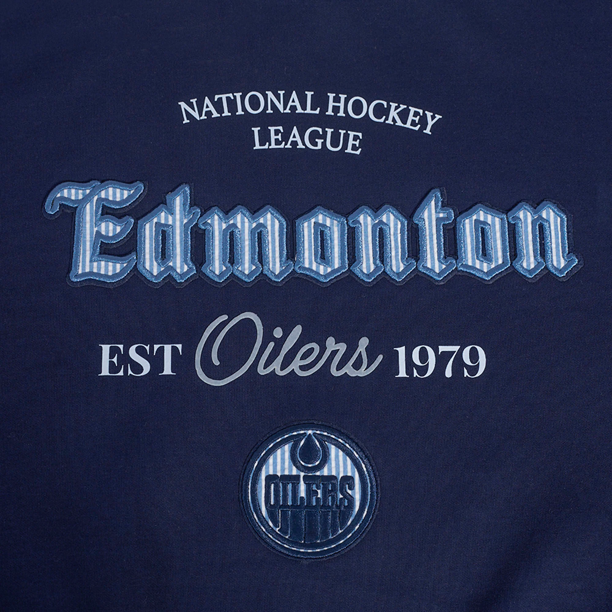 Edmonton Oilers Women's Pro Standard Country Club Blue Boxy Cropped Crewneck Sweatshirt - Image 6