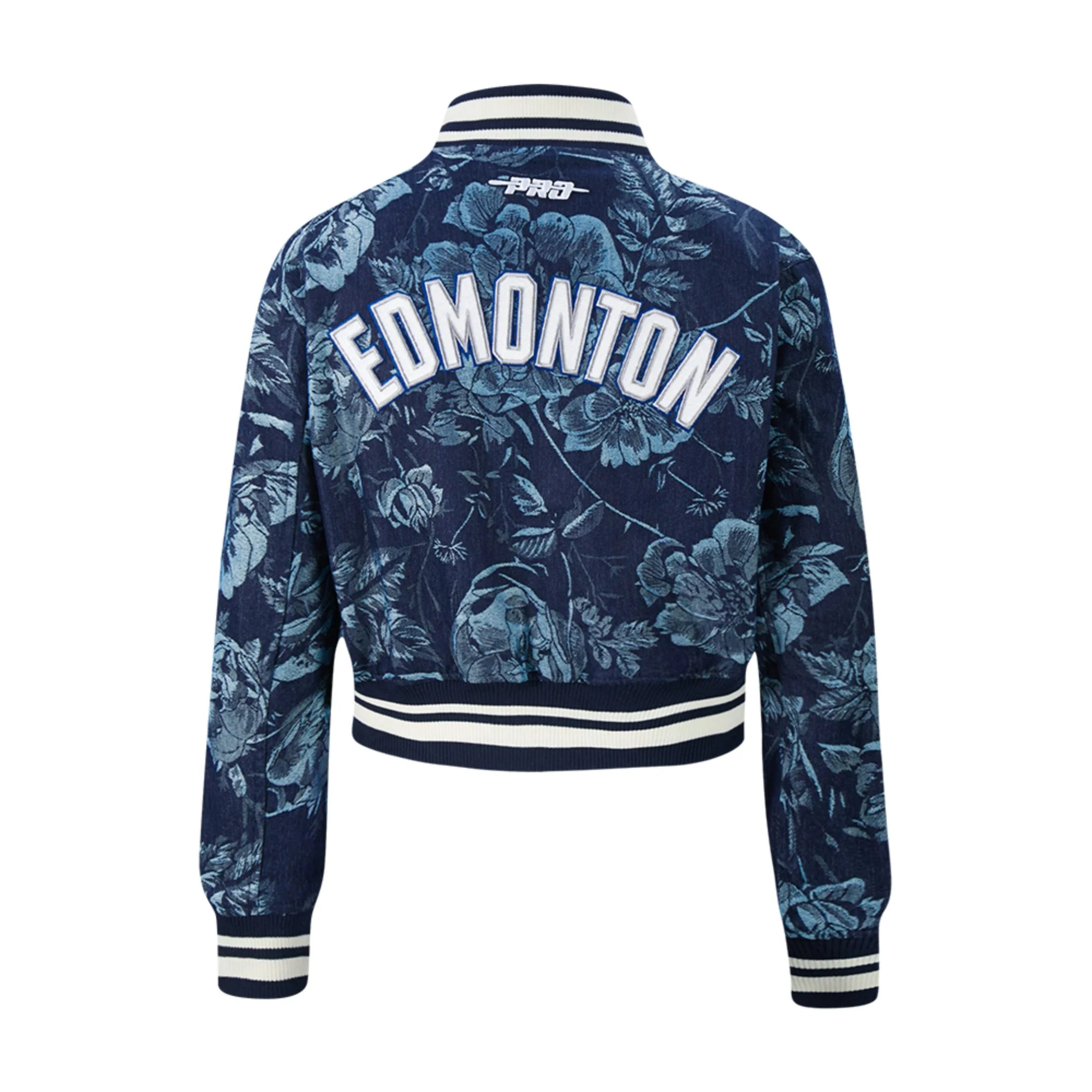 Edmonton Oilers Women's Pro Standard Floral Denim Cropped Jacket - Image 2