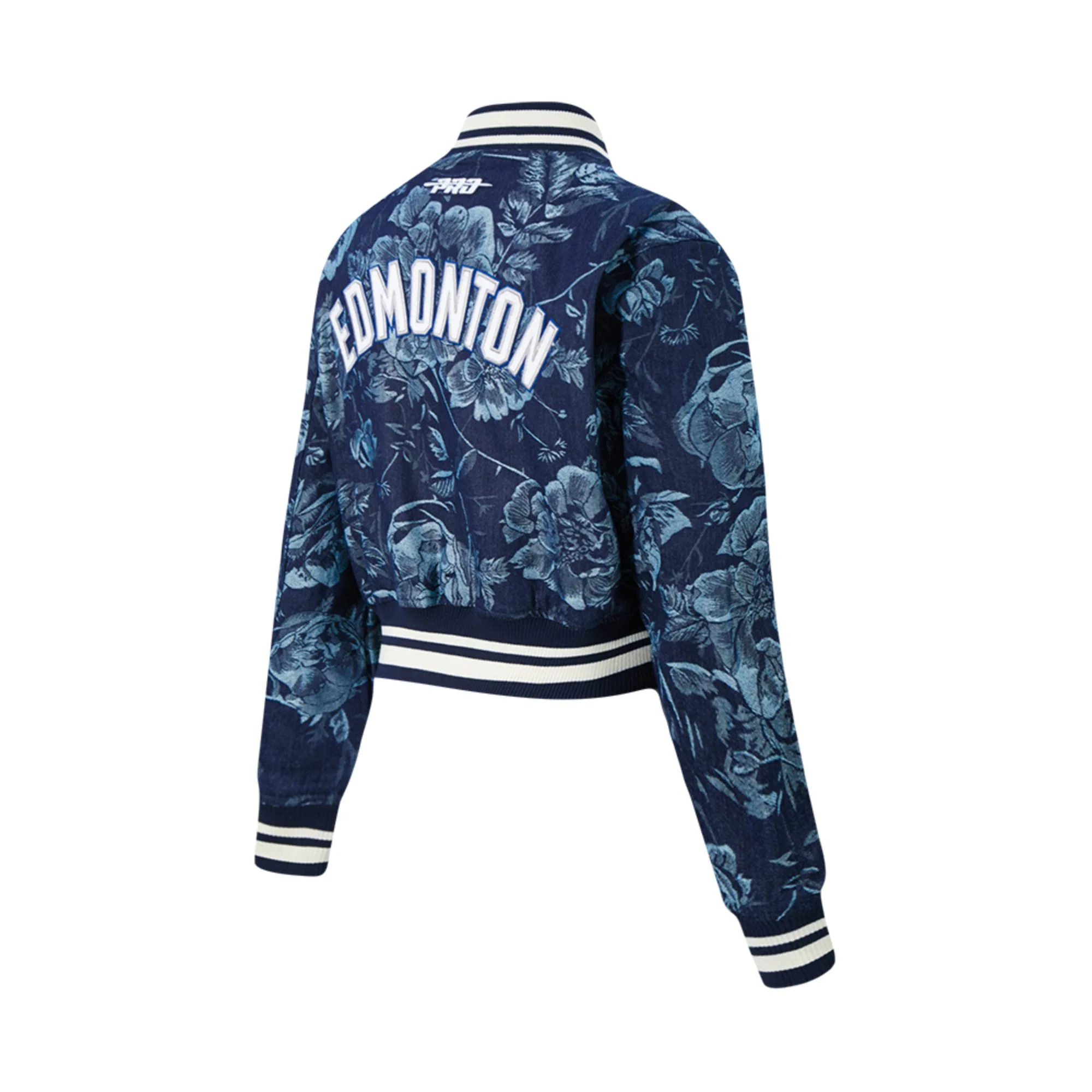 Edmonton Oilers Women's Pro Standard Floral Denim Cropped Jacket - Image 4