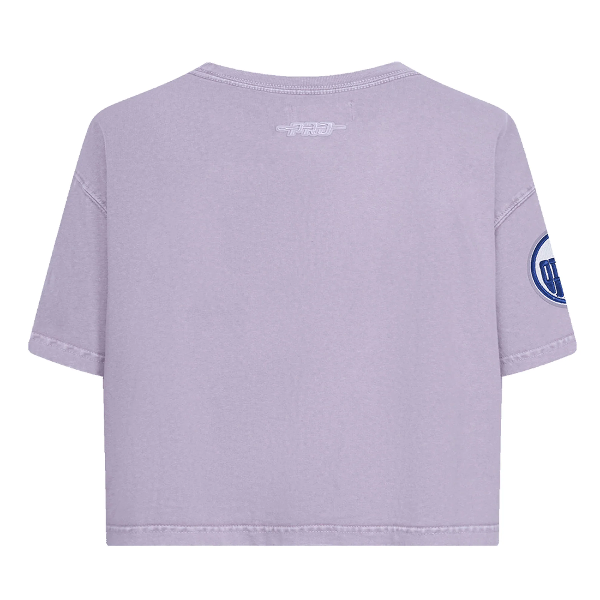 Edmonton Oilers Women's Pro Standard Jewels Enzyme Wash Purple Boxy Cropped T-Shirt - Image 2