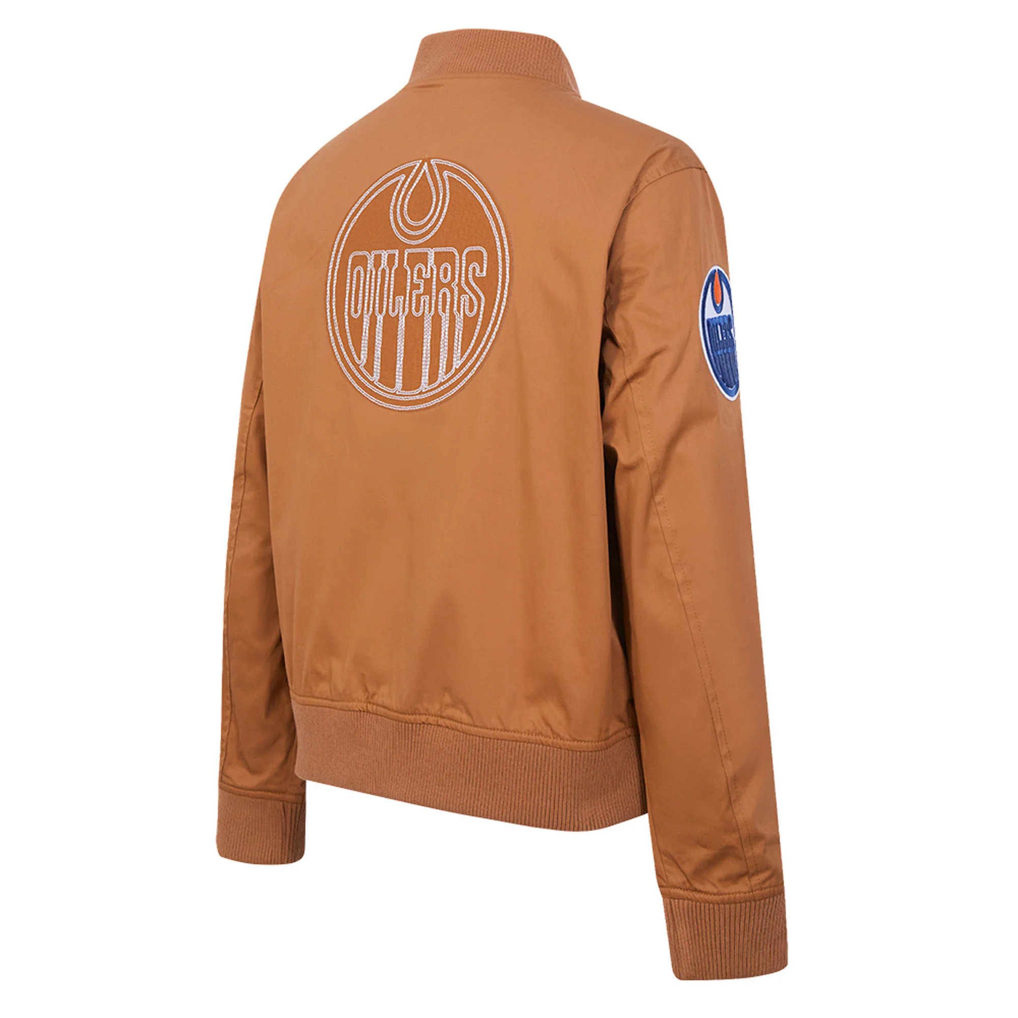 Edmonton Oilers Women's Pro Standard Paint the City Brown Twill Jacket - Image 2