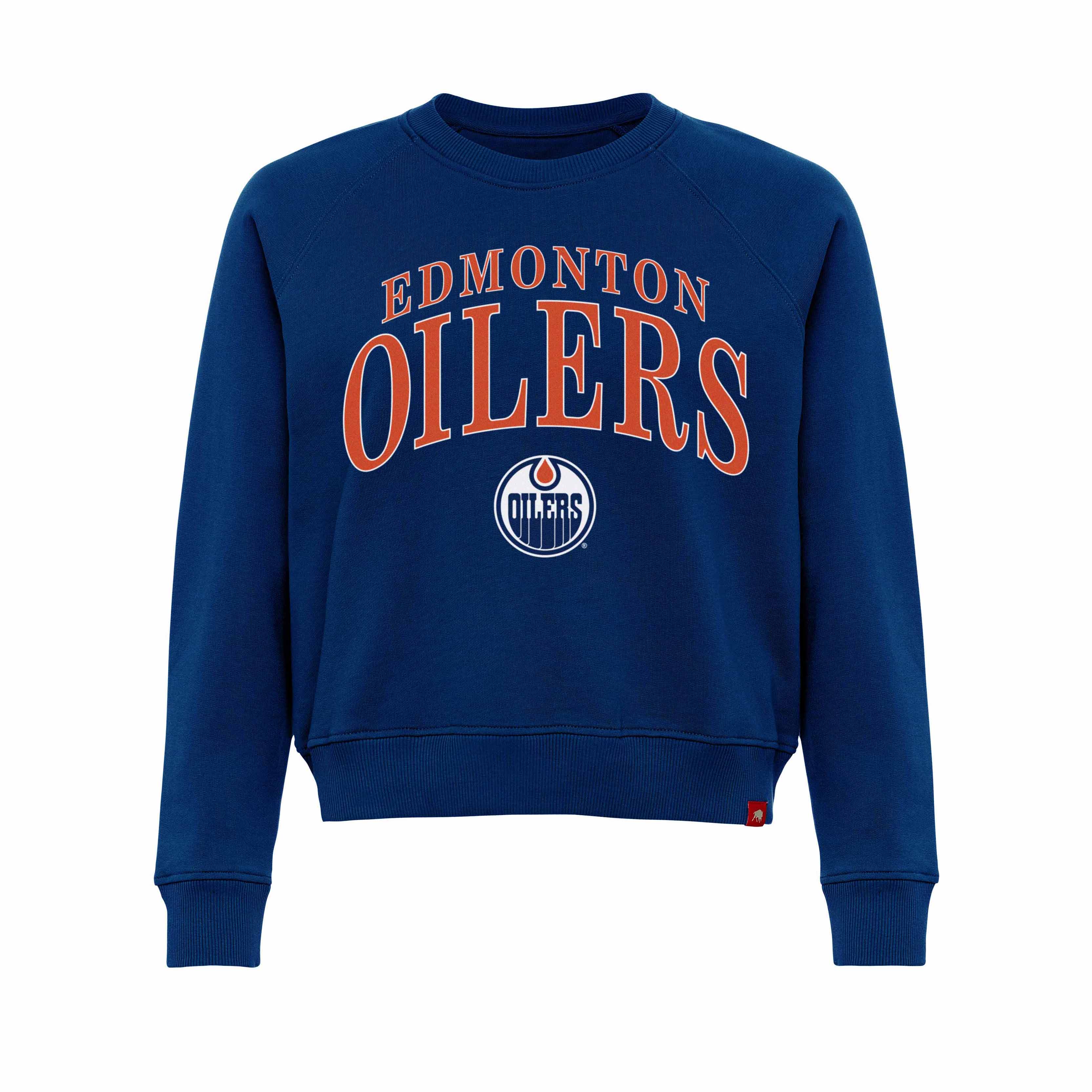 Edmonton Oilers Women's Sportiqe Ashlyn Academy Royal Crewneck Sweatshirt