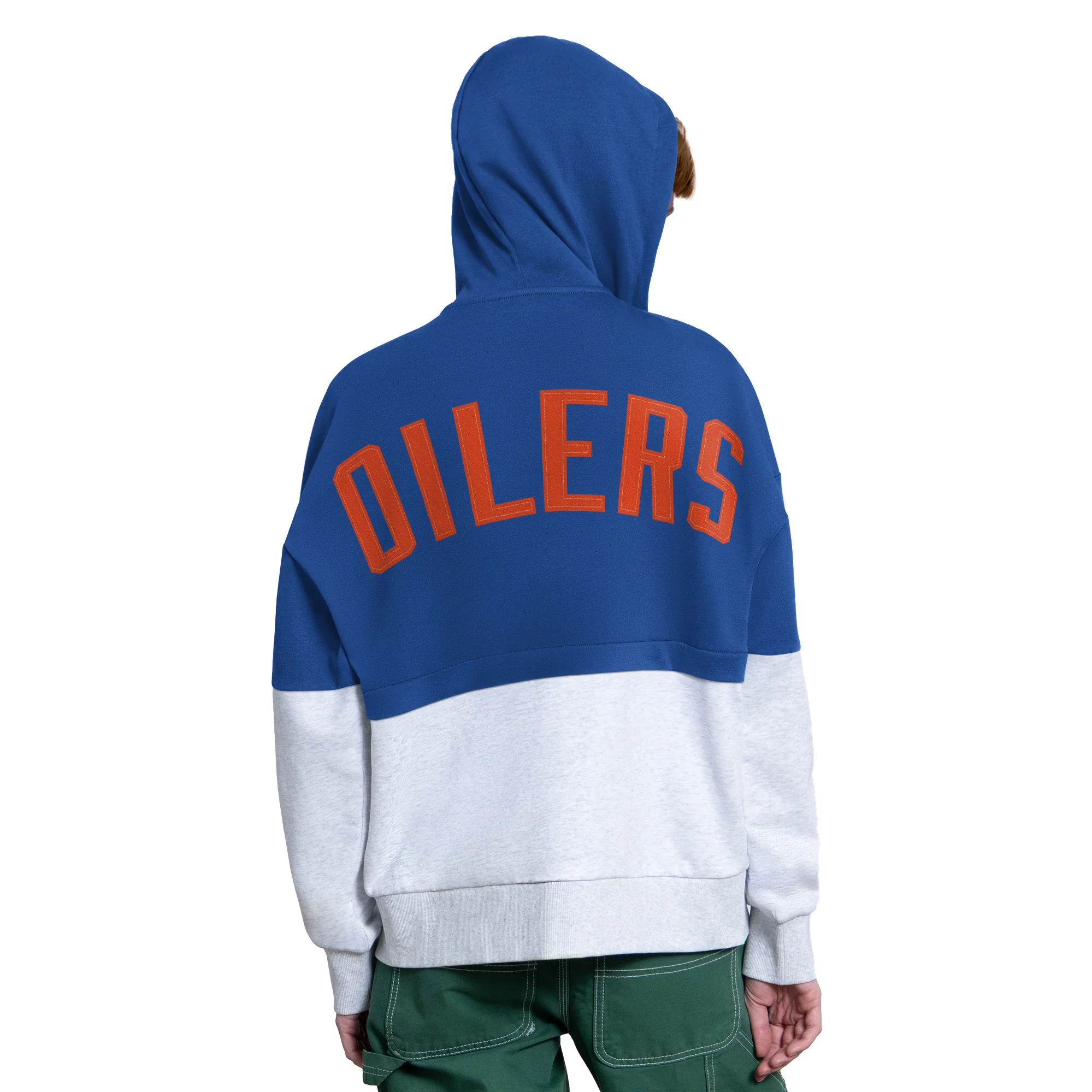Edmonton Oilers Women's Starter Blue & Grey Wishbone Full-Zip Hoodie - Image 2