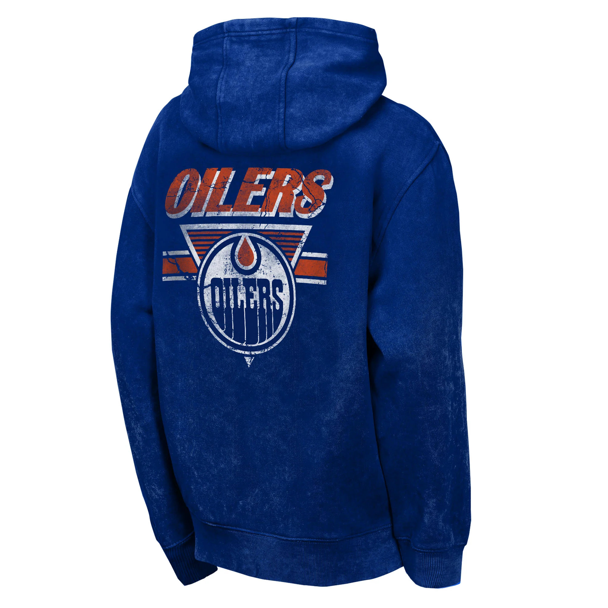 Edmonton Oilers Youth Mineral Wash Fleece Blue Hoodie - Image 2