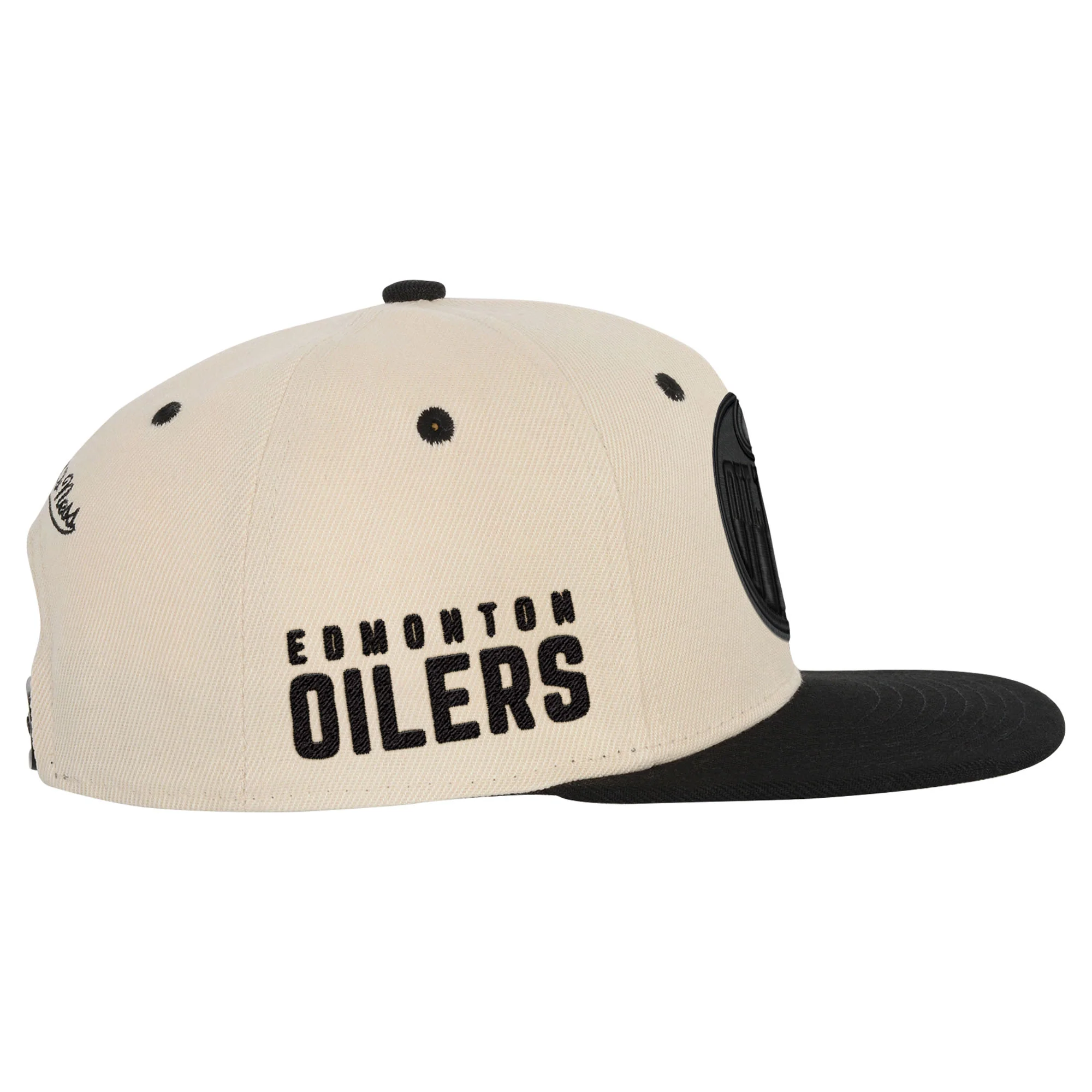 Edmonton Oilers Youth Mitchell & Ness Cream Snapback Hat - Image 4
