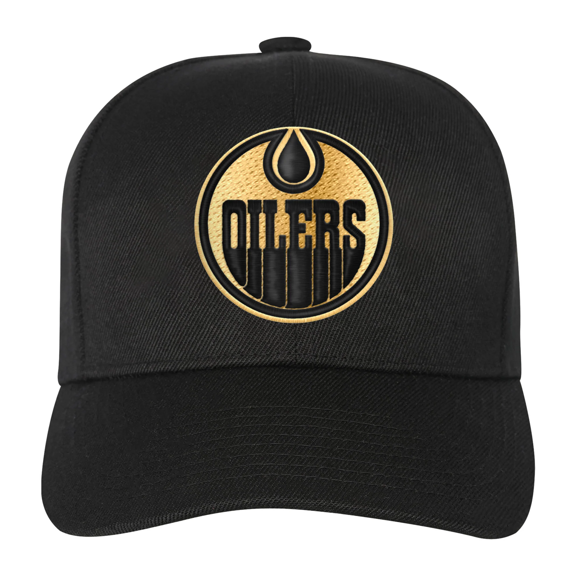 Edmonton Oilers Youth Mitchell & Ness Precurved Black & Gold Snapback Hat - Image 3